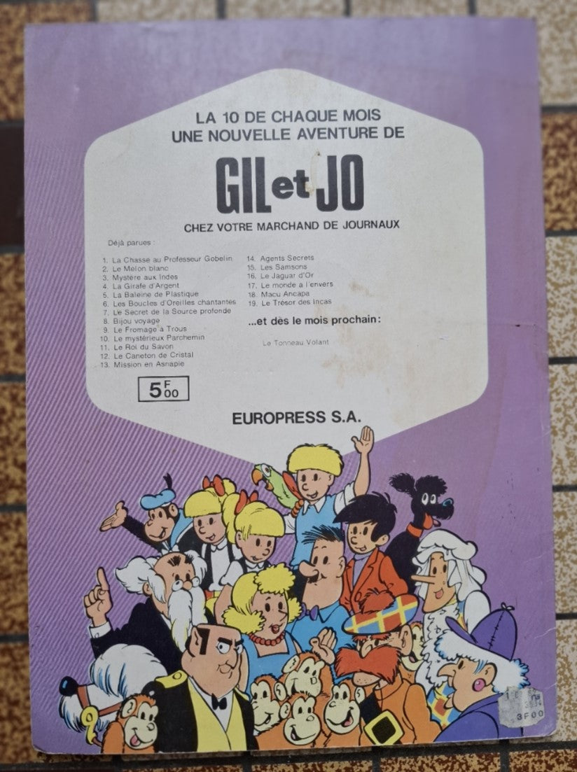 Le trésor des Incas – Gil et Jo – Nys Jef – EuroPress – EO – 1977