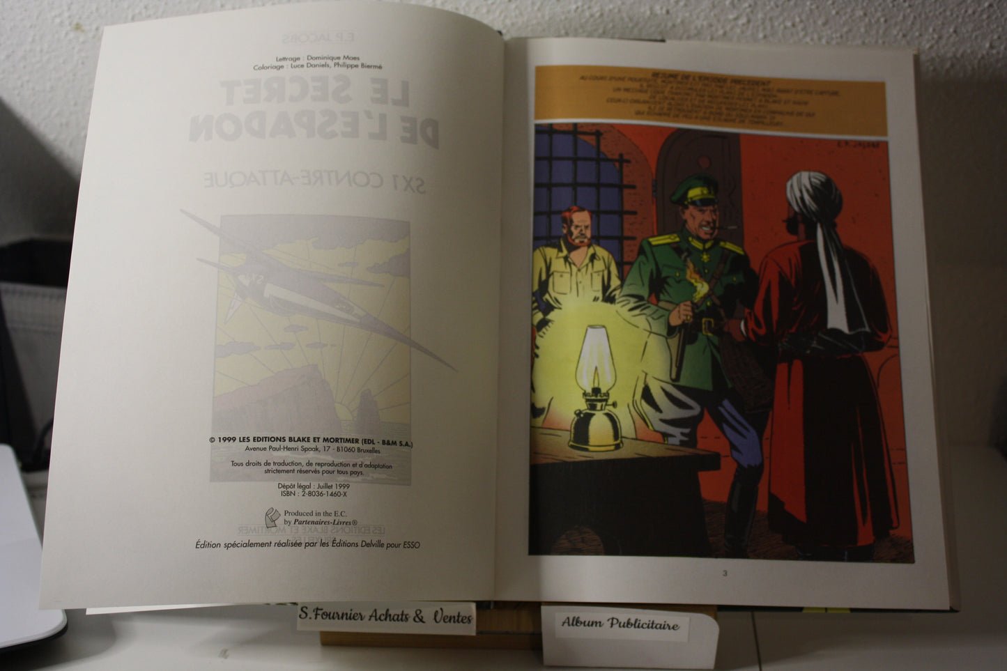 Le secret de l'espadon Tome 3 - Blake et Mortimer - Edgard P Jacques - Delville - Publicitaire - 1999 - ESSO