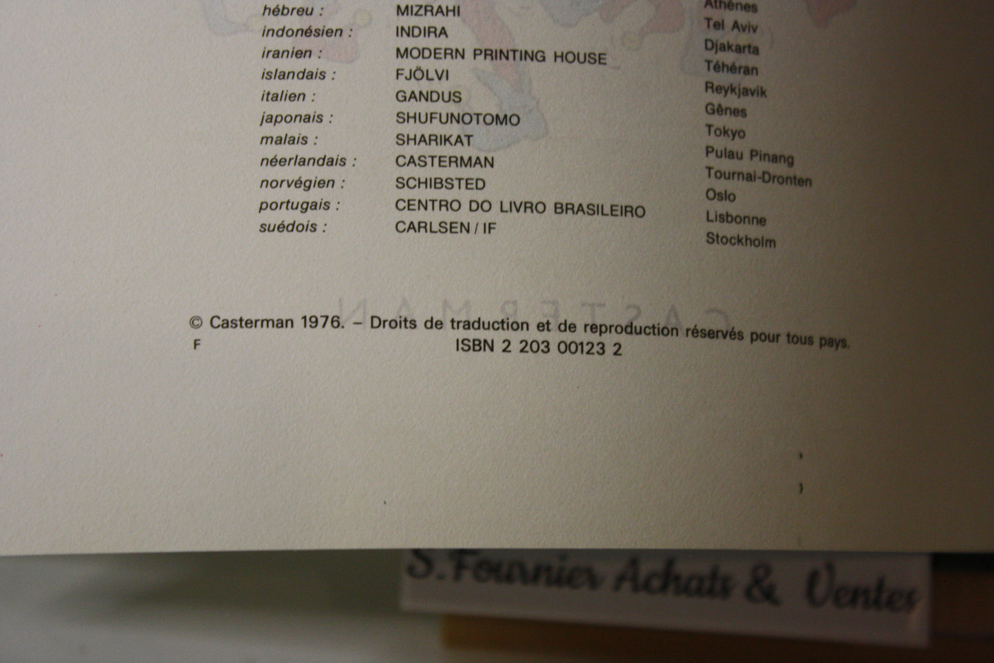 Tintin et les picaros – Tintin - Hergé - Casterman - EO - 1976 – Lettre F