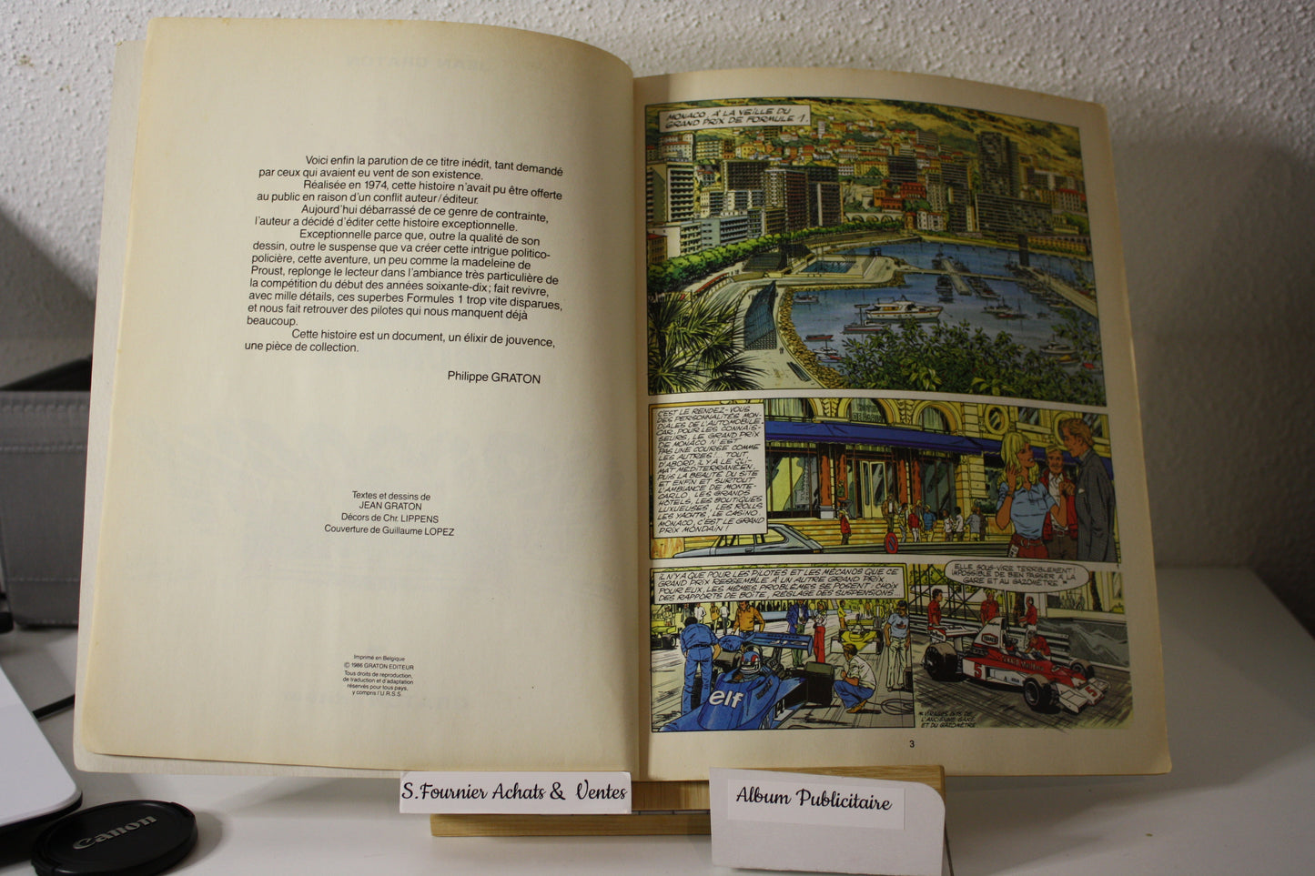 Panique à Monaco – Michel Vaillant – Jean Graton - Graton Editeur -Publicitaire - 1986 - Elf Antar