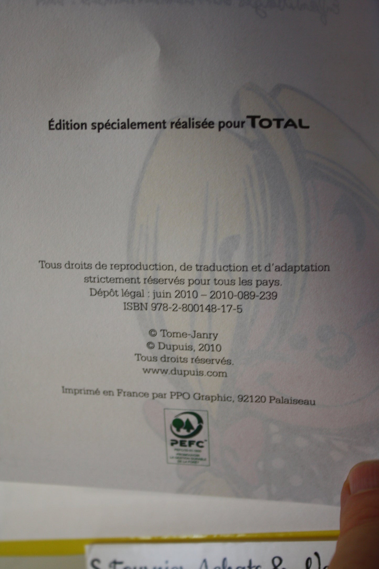 J’ai fait une bêtise ? – Le petit spirou - tome et janry - Dupuis - Publicitaire - 2010 – Total