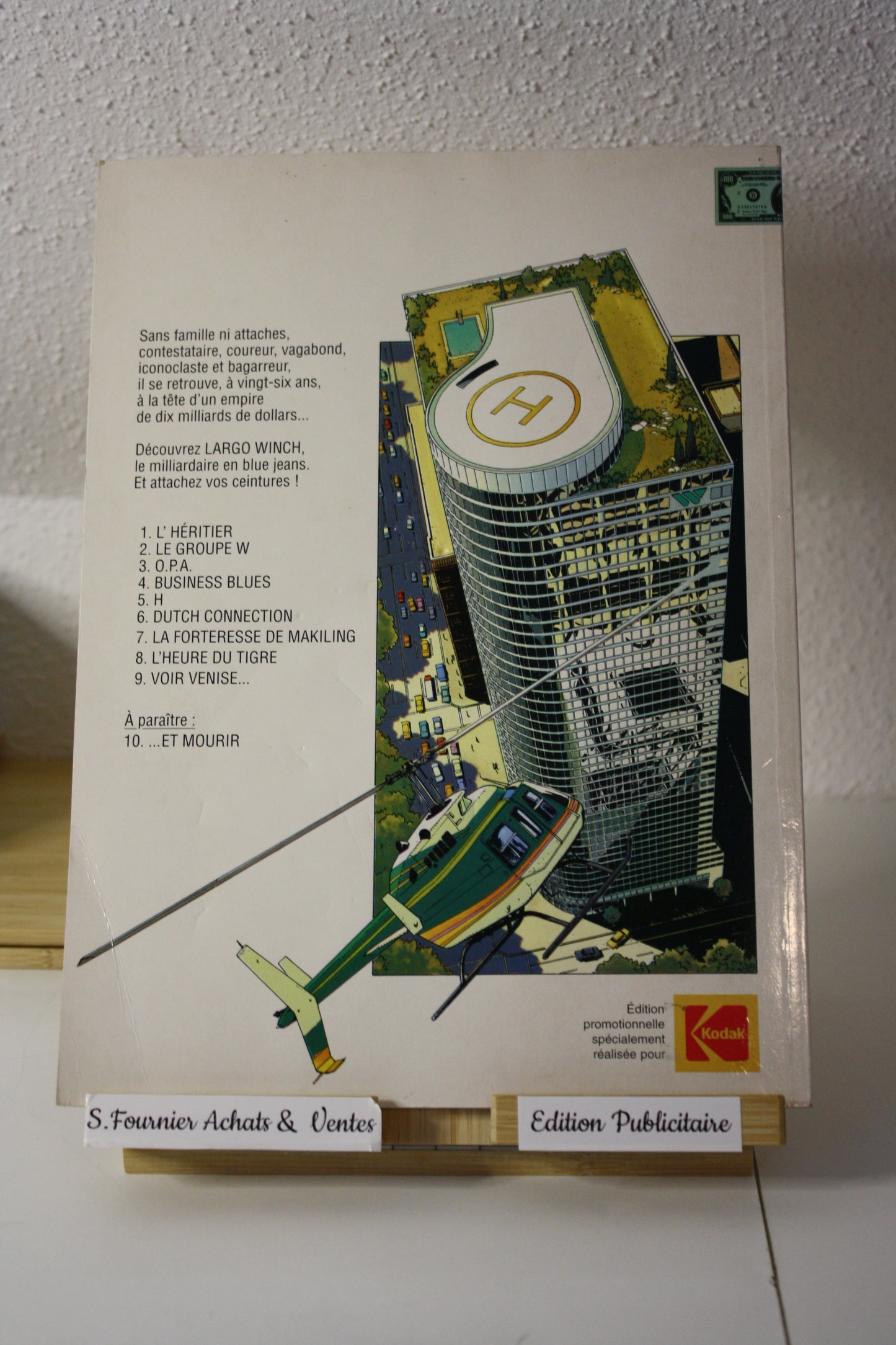 L’héritier – Largo Winch – Francq et Van Hamme - Dupuis - Publicitaire – 1999 - Kodak