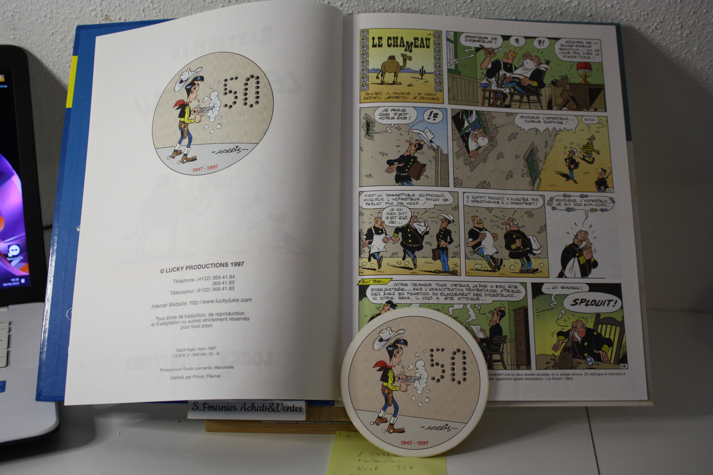 Le chameau – Rantanplan – Janvier, Fauche et Adam - Lucky Production - Réédition - 1997 - 50ème anniversaire + sticker