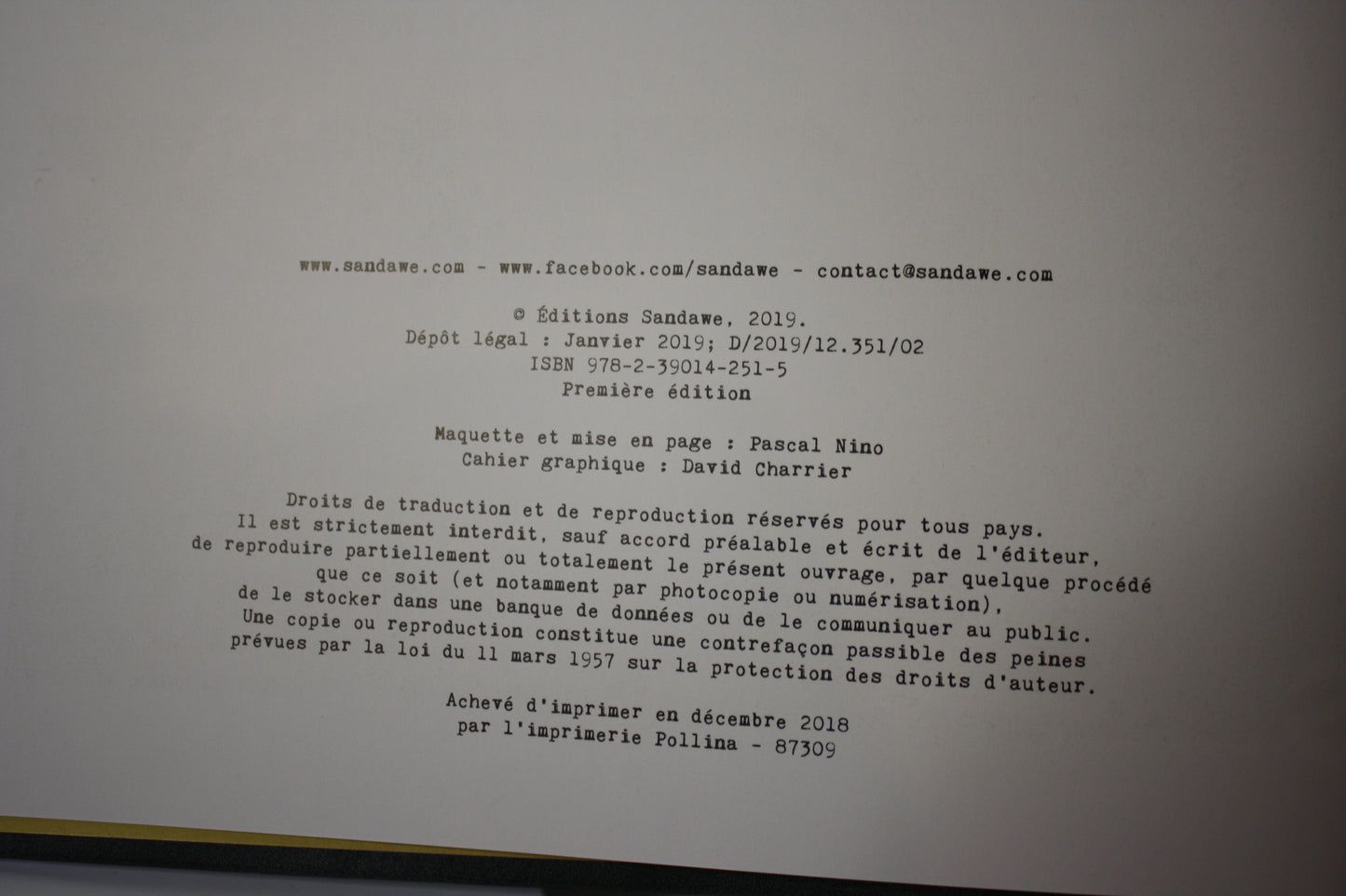 Le baiser de l’Orchidée – L’intégrale – O’Gtriafa Charrier - Edition Sandawe – EO - 2019