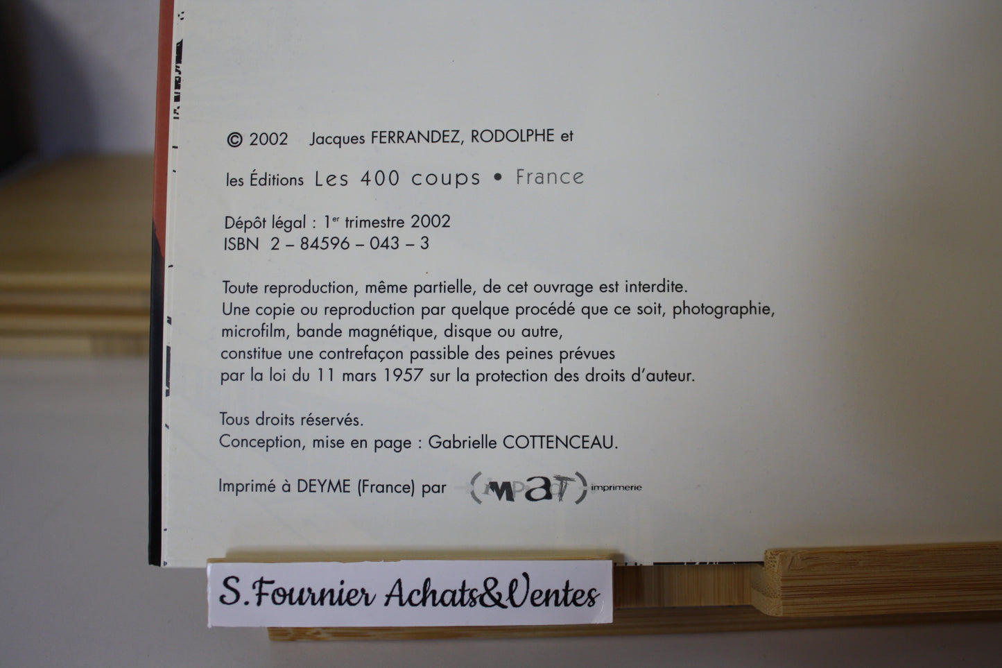 Le maitre de la nuit – Commissaire Raffini – Rodolphe et Ferrandez – 400 coups - Réédition - 2002