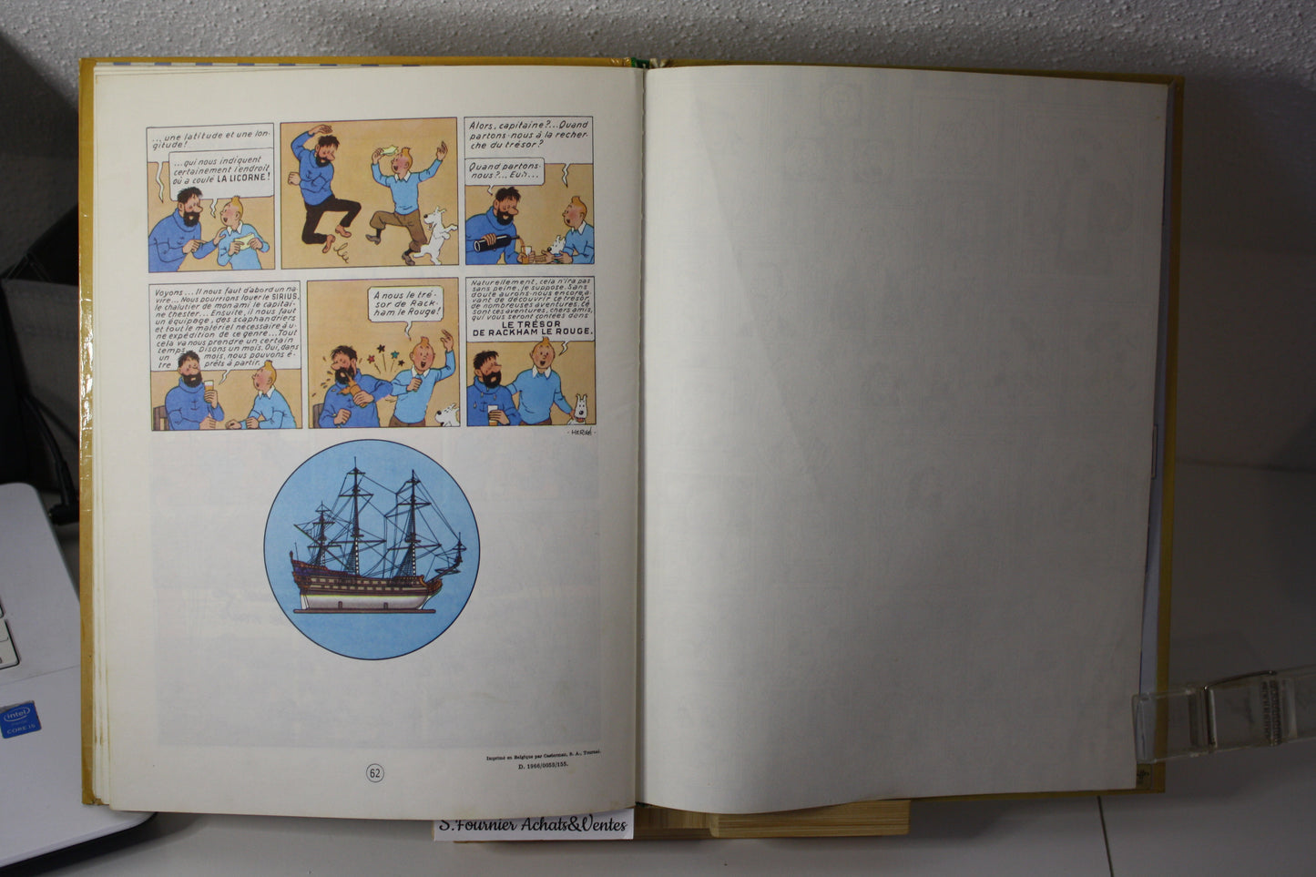 Le secret de la licorne – Tintin – Hergé - Casterman – Réédition - 1971 - B39