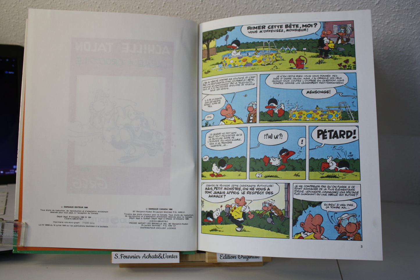 L’arme du crocodile – Achille Talon – Greg – Dargaud editeur - EO – 1980