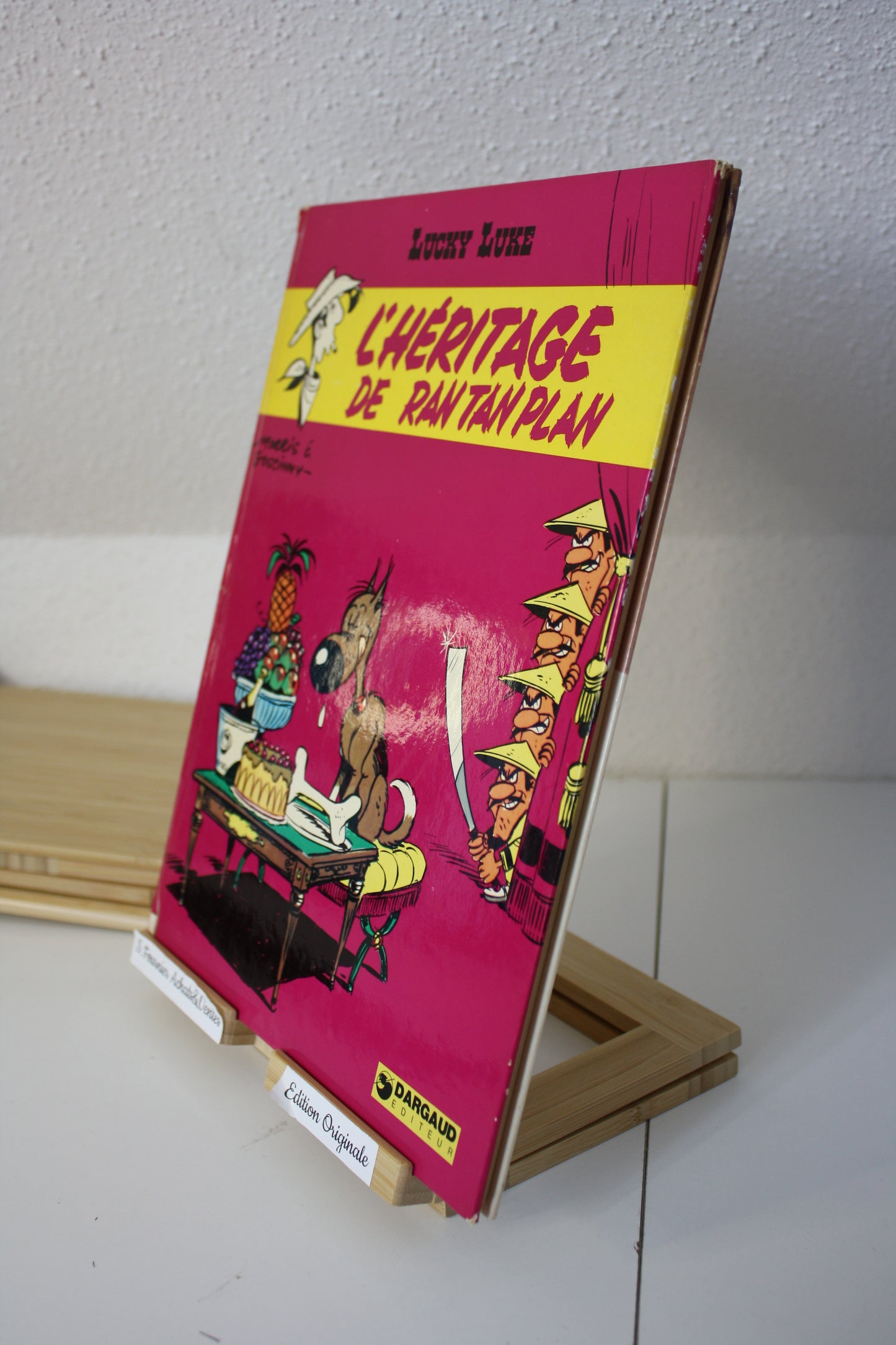 L’héritage de Ran Tan Plan – Lucky Luke – Morris Goscinny – Dargaud Editeur – EO – 1973 – Dos abimé