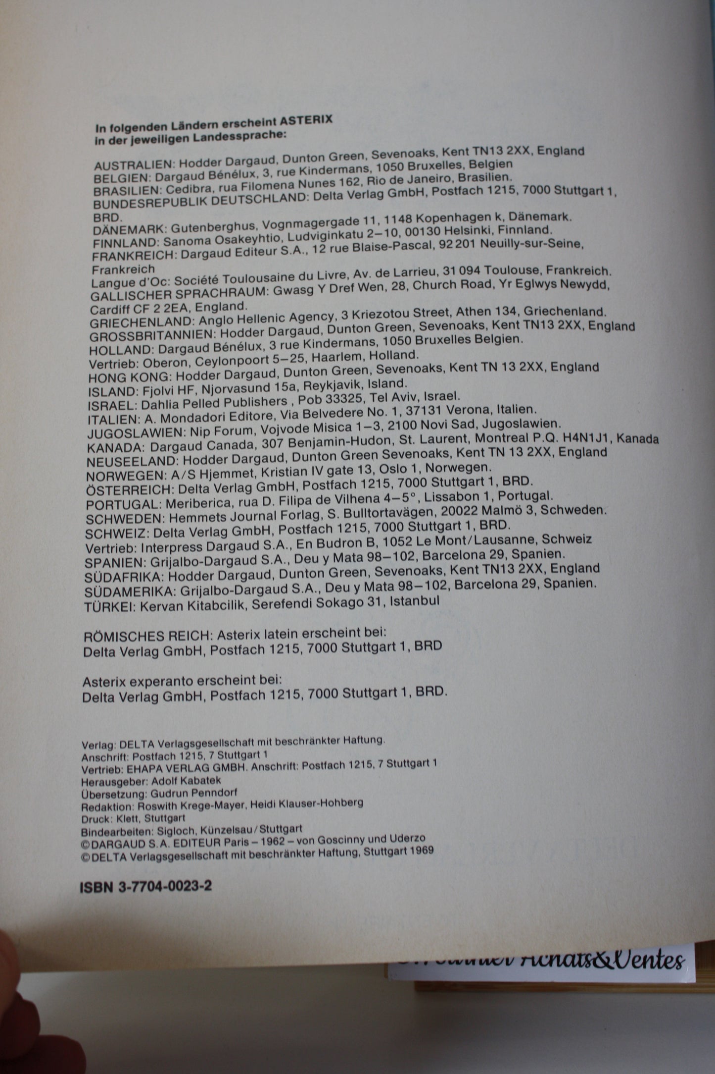 Obélix GMBH & Co.KG – Astérix – Goscinny Morris – EHAPA VERLAG Stuttgart – Réédition – 1982 – Version allemande