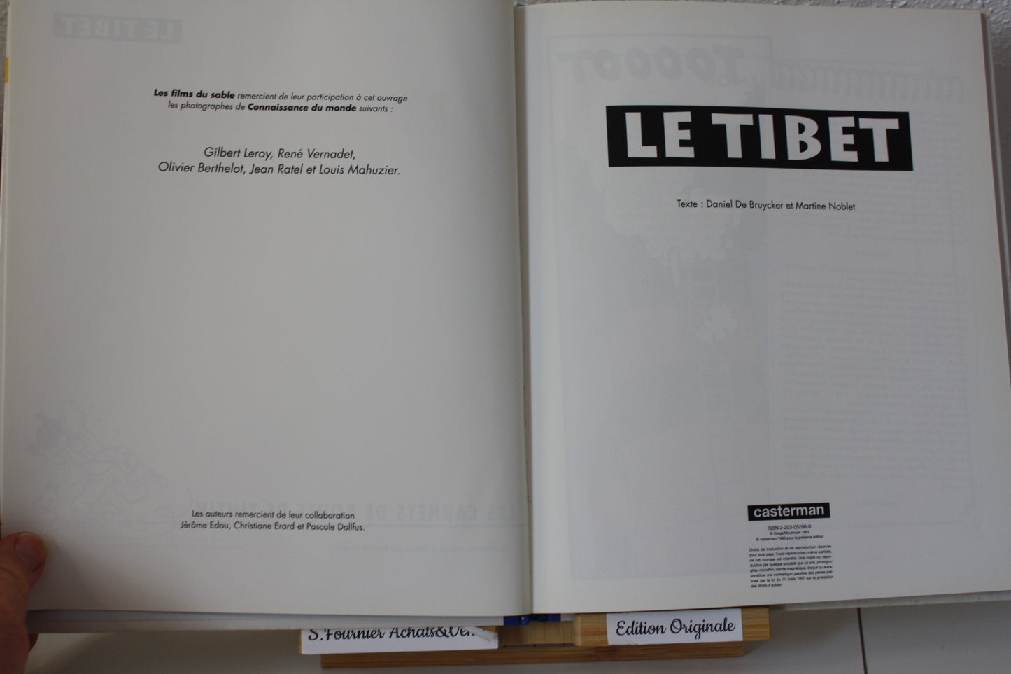 Le Tibet – Les carnets de Tintin – De Bruycker Noblet – Casterman – EO – 1993