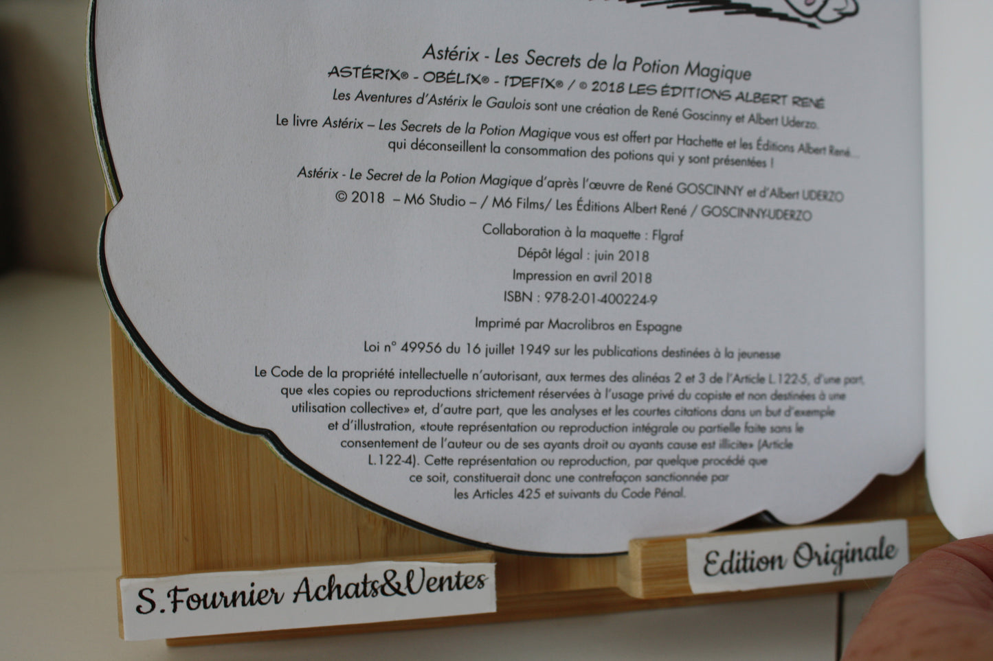Les secrets de la potion magique – Astérix – Hachette -Les édition Albert René – Edition publicitaire – 2018