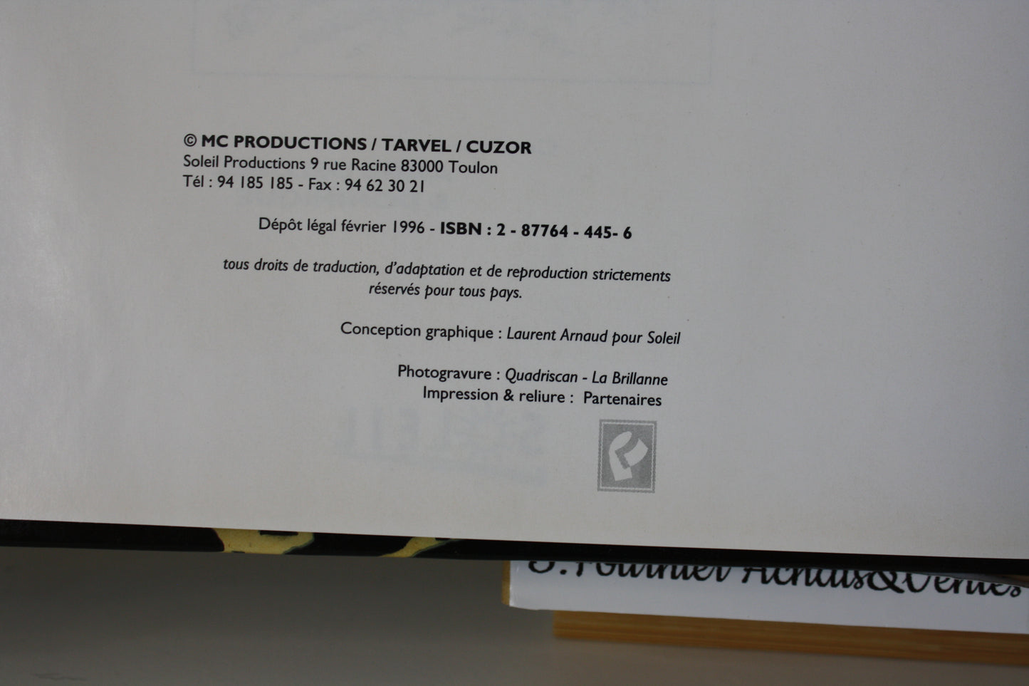 Le ventre des ténèbres – Les mangeurs de foudres – Tarvel Cuzor – Soleil – EO – 1996