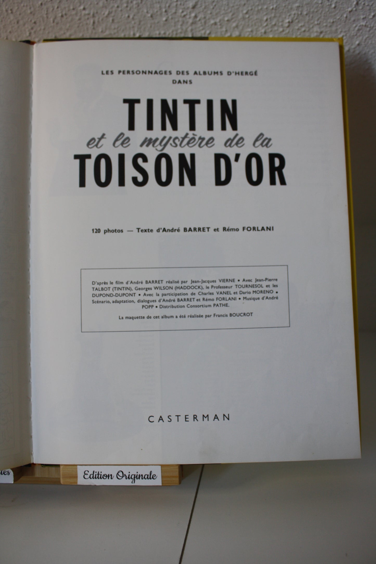 Le mystère de la toison d’or – Tintin au cinéma – Barret Forlani – Casterman – Réédition – 1979