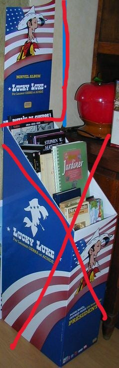 Haut d’un PLV pour Noël offrez vous un président – Lucky Luke – Morris – ? – Objet dérivé – 19??