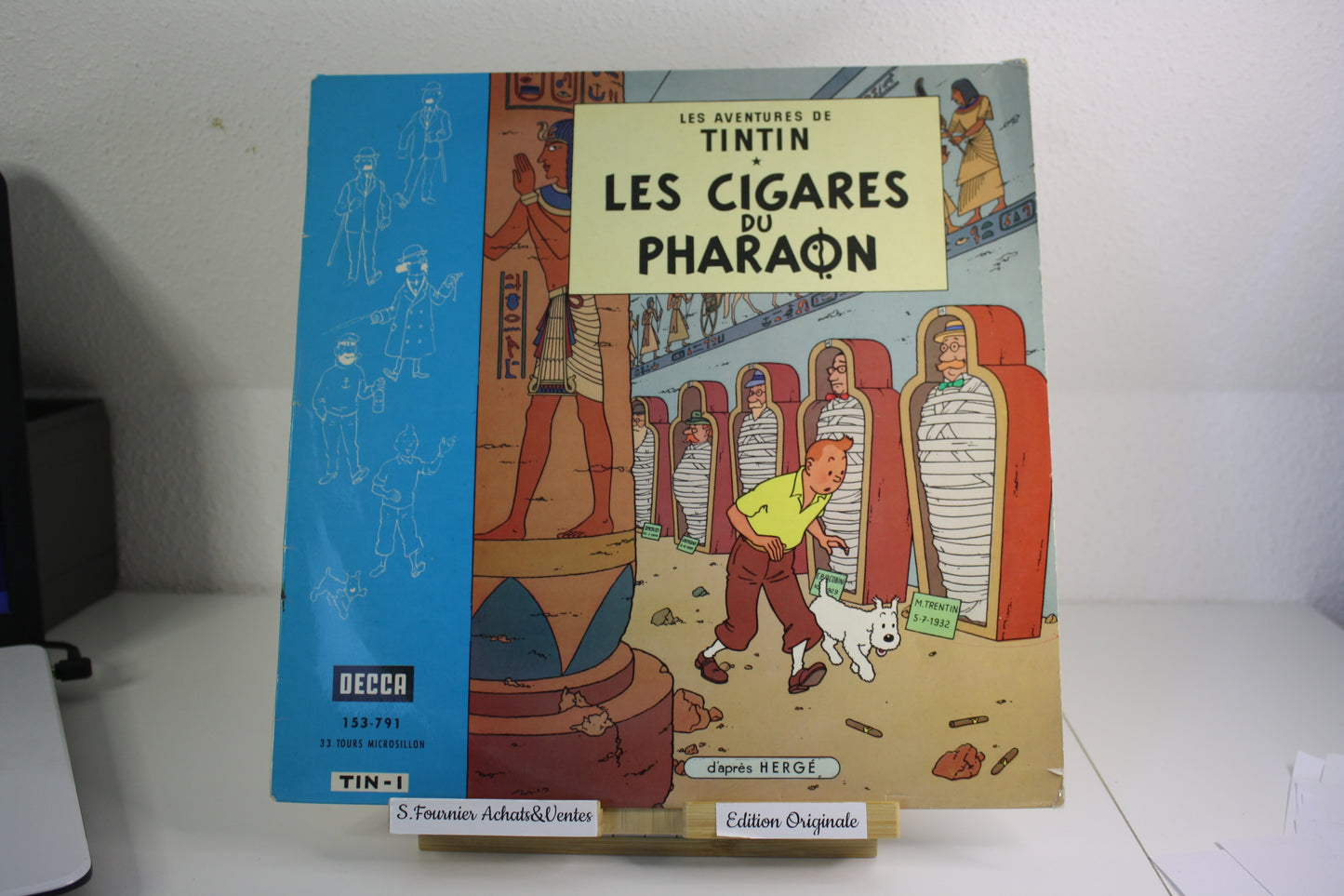 Vinyle 33T Les cigares du Pharaon – Tintin – Hergé – Decca – Objet dérivés – 1962