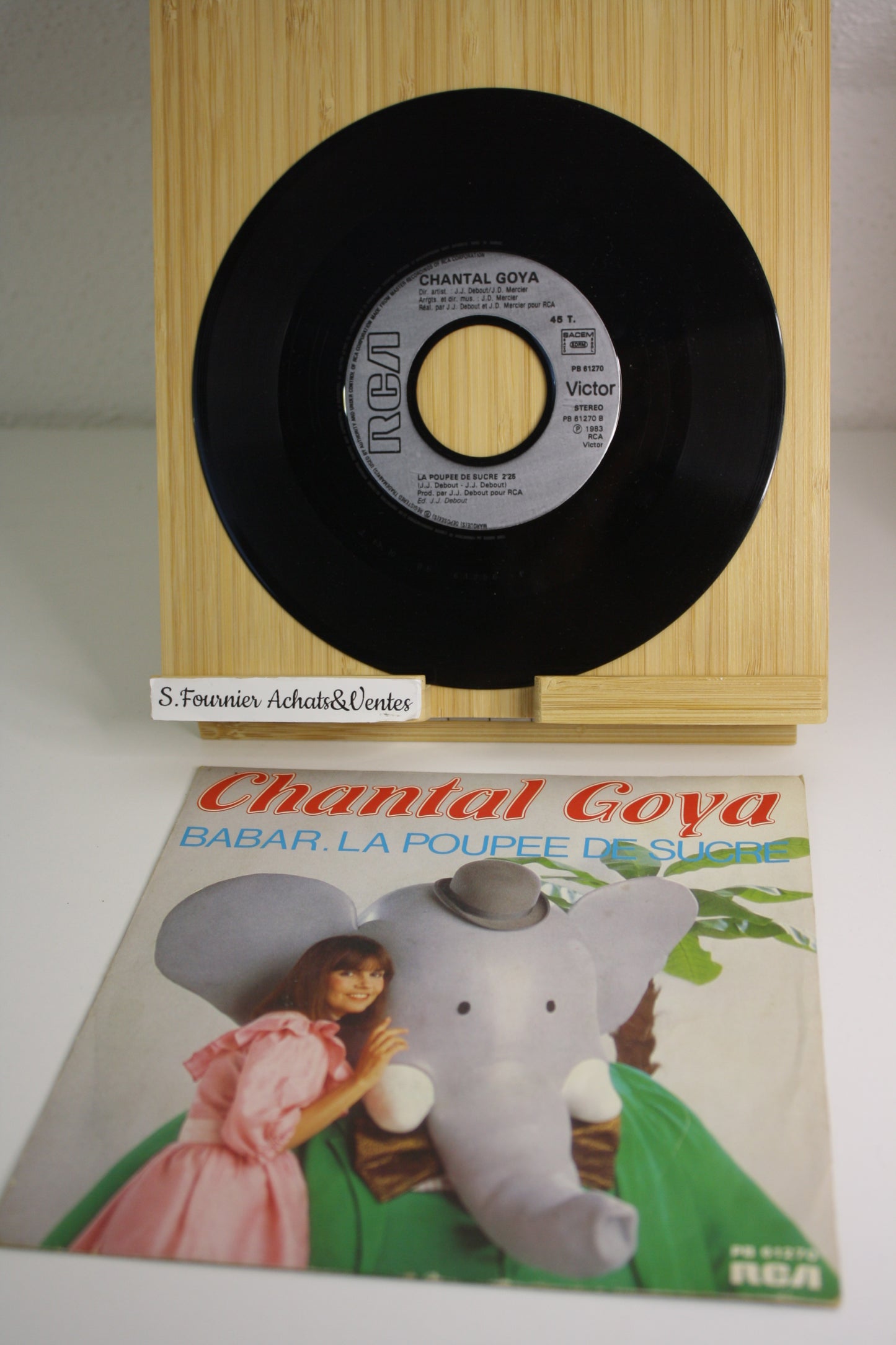Vinyle 45T Babar – Musique – Chantal Goya – RCA – Objet dérivés – 1983 – Disque