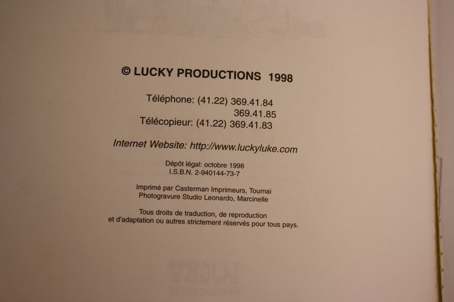 Marcel Dalton – Lucky luke – Morris De Groot – Lucky production – Publicitaire – 1998 – La Poste
