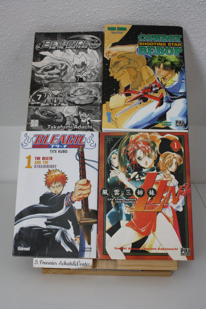 Lot de 4 album petit format – Manga – Collectif – Pika Glénat Kazé - EO – Multiple – Détail dans la description