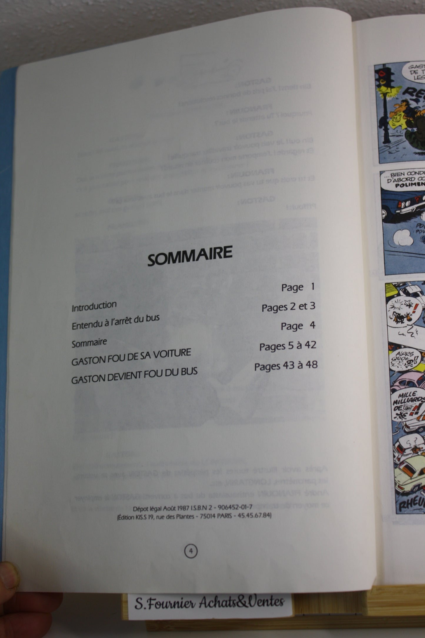 Gaston fou de bus – Gaston – Franquin – Edition KIS.S – Publicitaire – 1987
