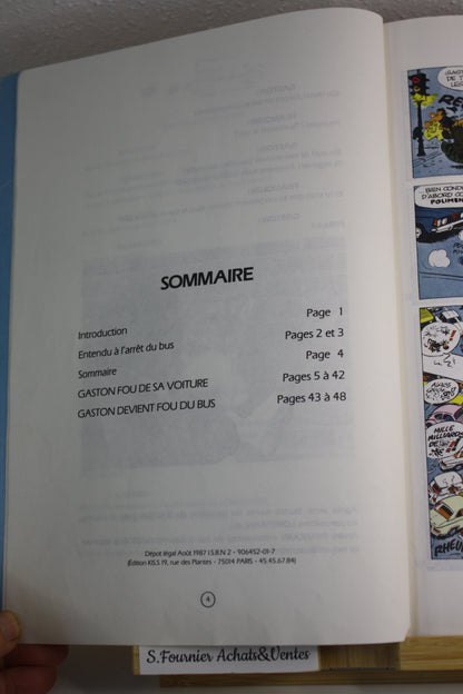 Gaston fou de bus – Gaston – Franquin – Edition KIS.S – Publicitaire – 1987