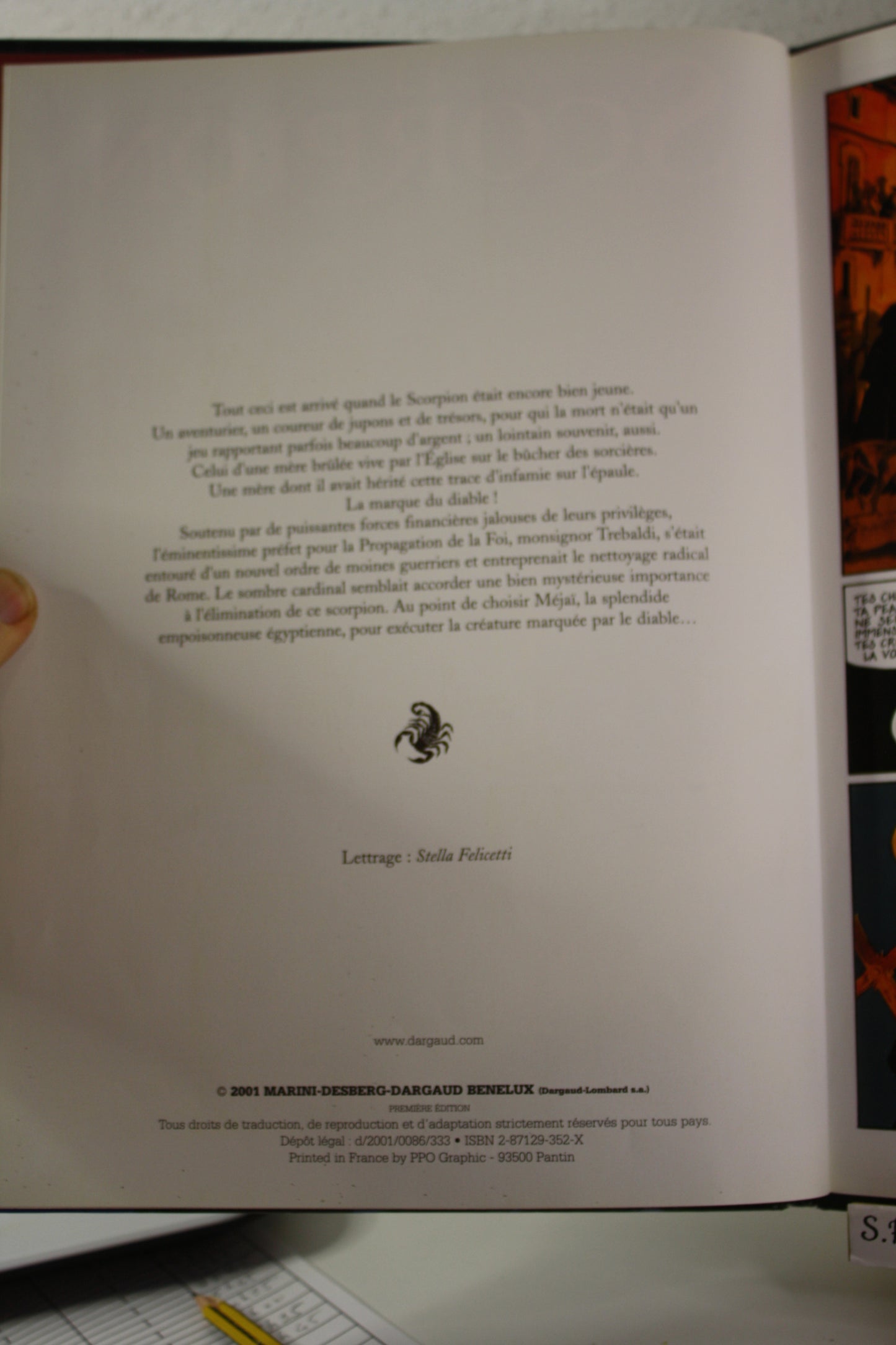 Le secret du pape 5 – Le Scorpion – Marini Desberg – Dargaud – EO – 2001 - Abimé