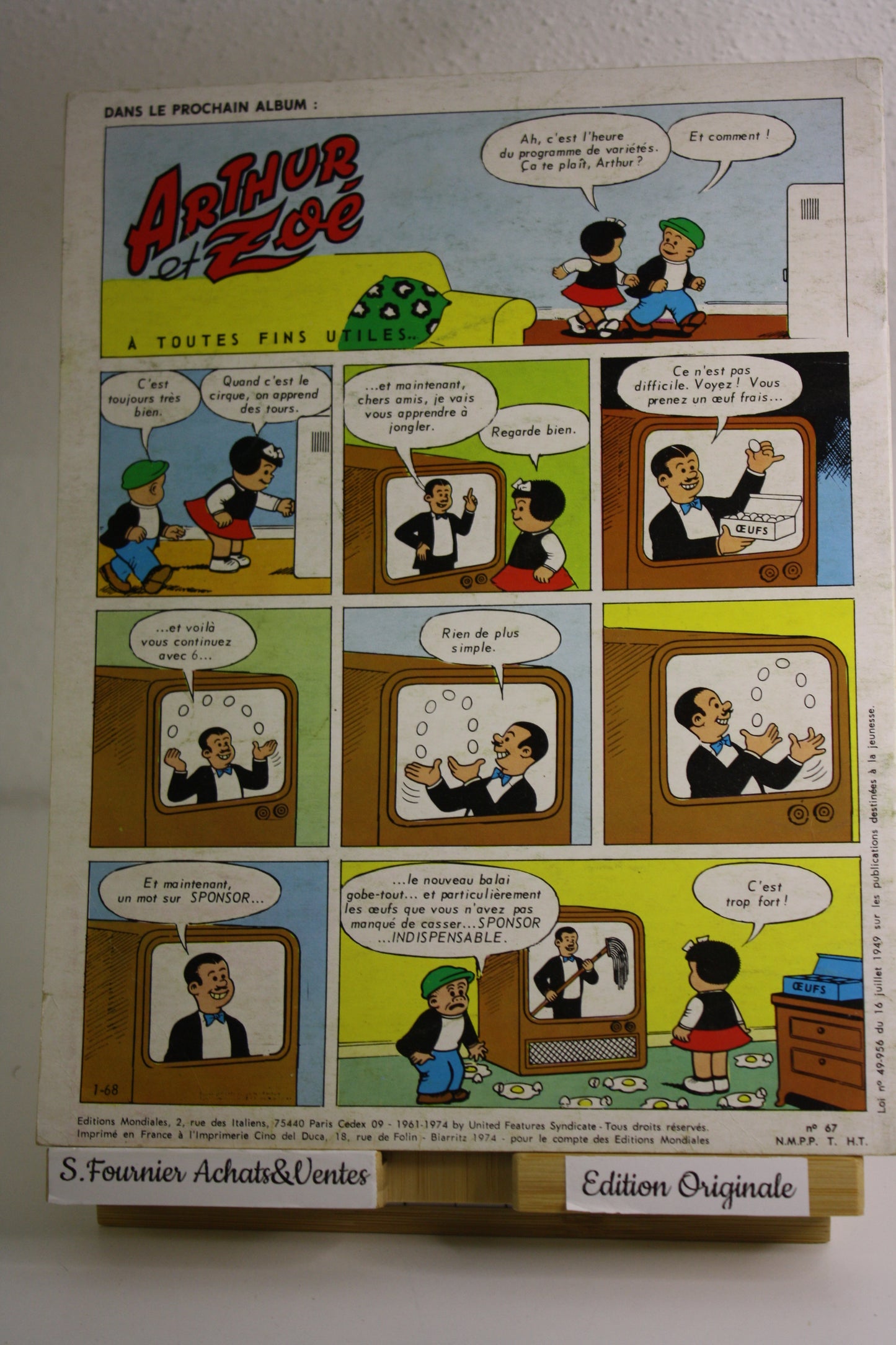 N°67  – Arthur et Zoé – Bushmiller – Edition mondiales – Périodique – 1974
