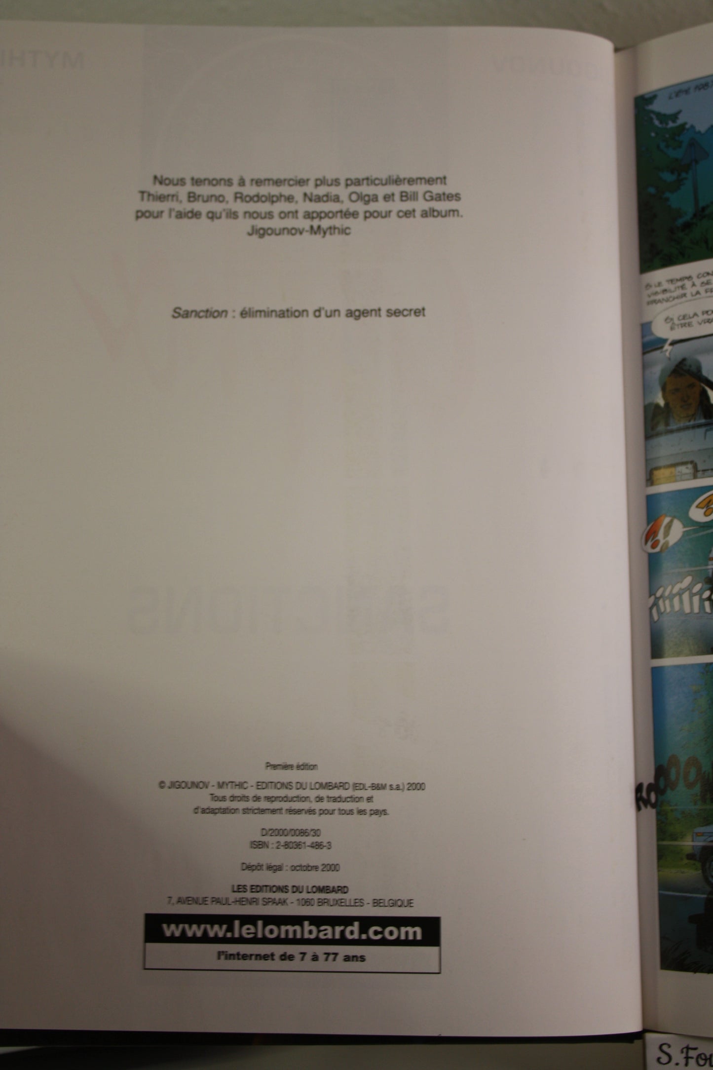 Sanction n°5 – Alpha – Jigounov Mythic – Troisième vague – EO – 2000