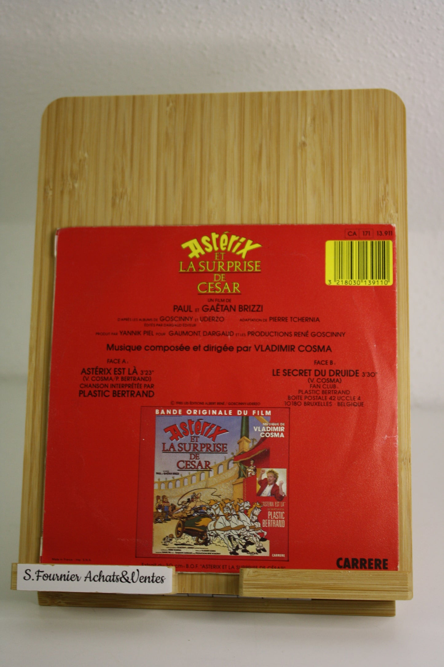 Astérix est là – Astérix – Plastic Bertrand – Carrere – Objet dérivé – 1985 – Vinyle 45 tours
