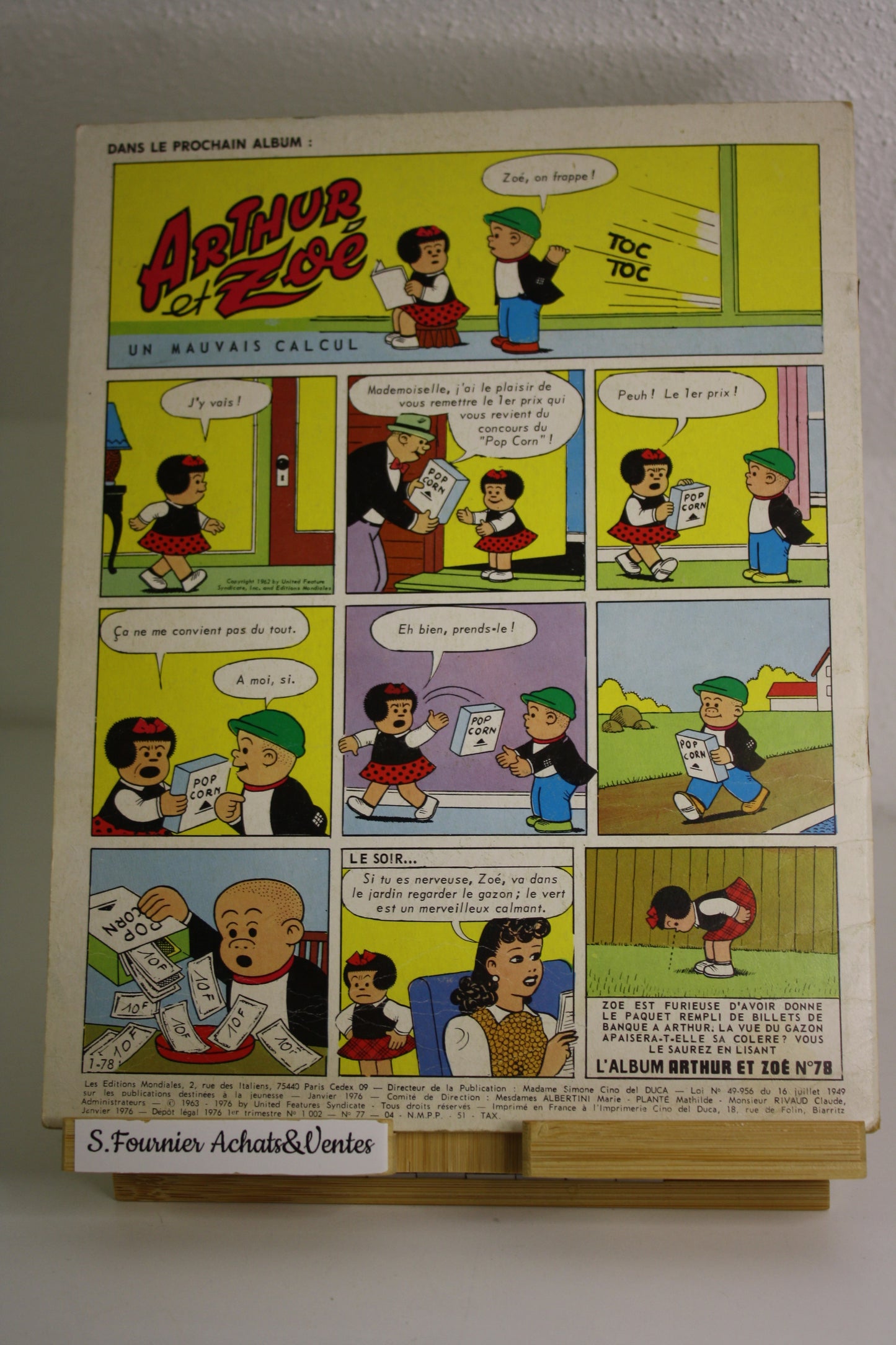 N°77  – Arthur et Zoé – Bushmiller – Edition mondiales – Périodique – 1976 -