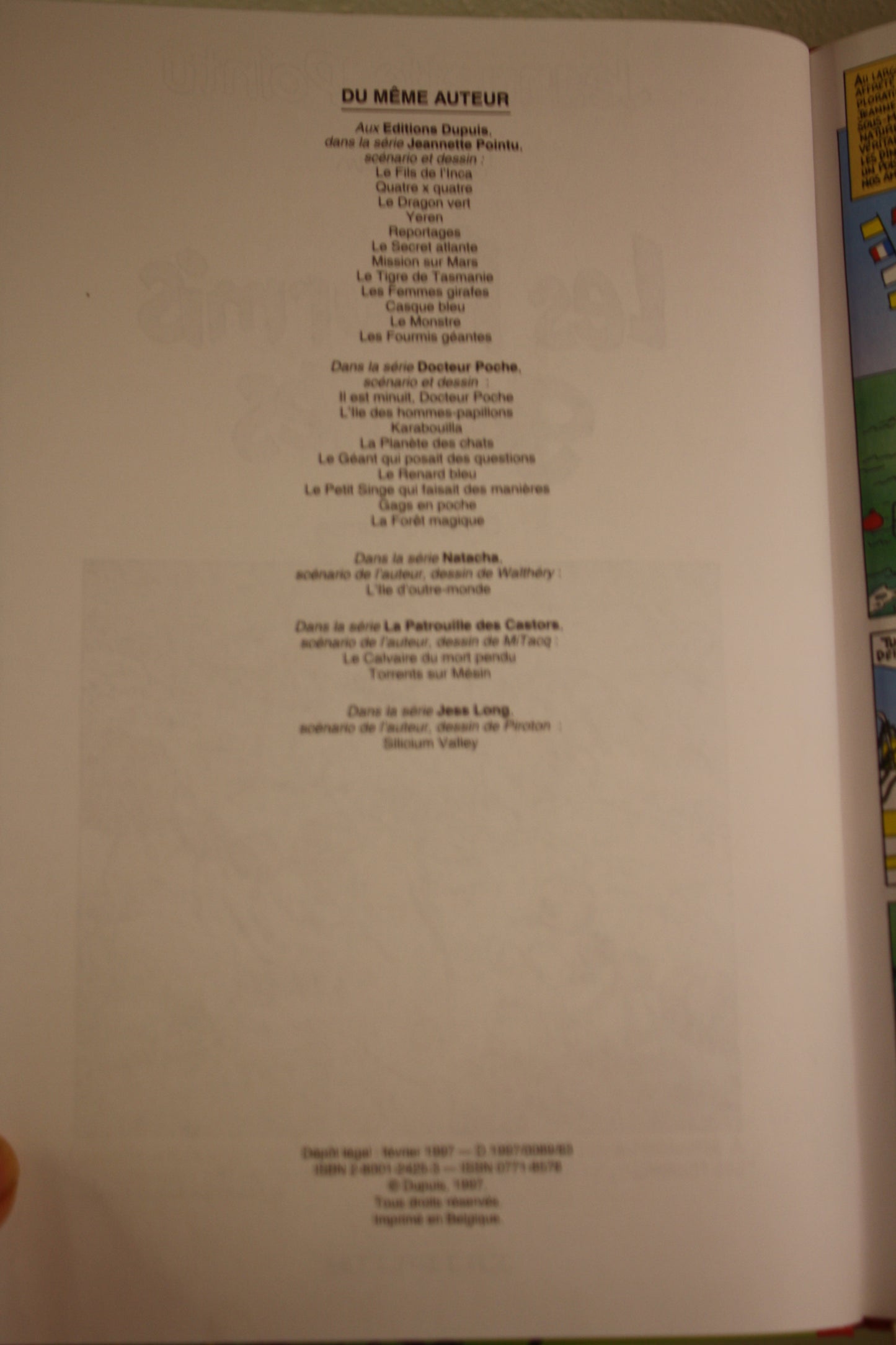 Les fourmis géantes – Jeannette Pointu – Wasterlain – Dupuis – EO – 1997