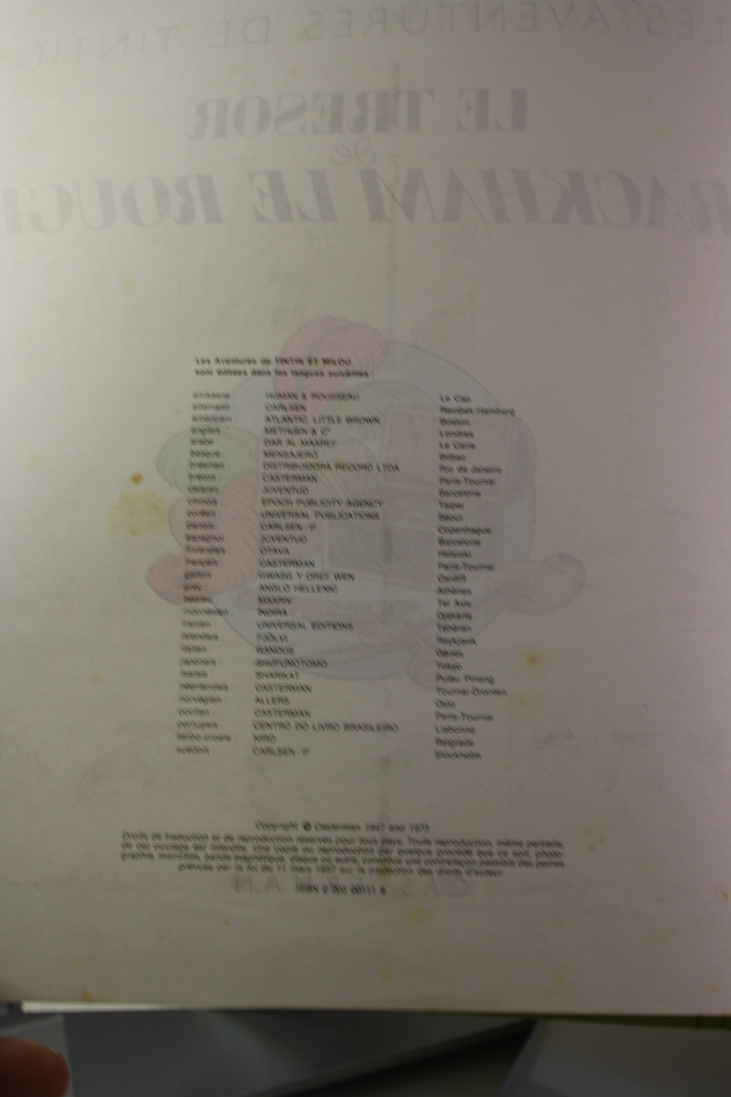 Le trésor de Rackham le Rouge – Tintin – Hergé – Casterman – Réédition – 1980