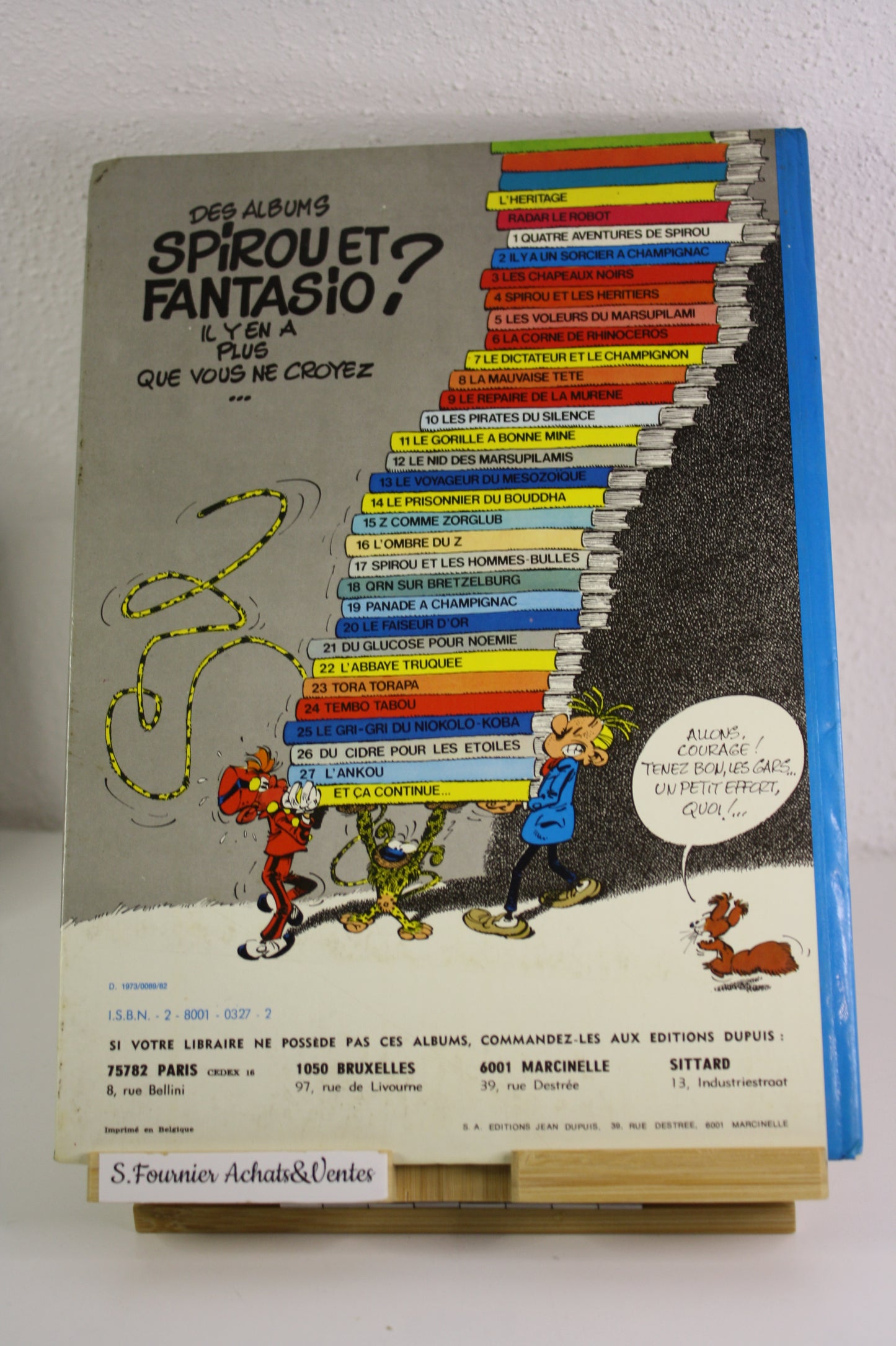 Tora Torapa – Spirou et Fantasio – Fournier – Dupuis – Réédition – 1976