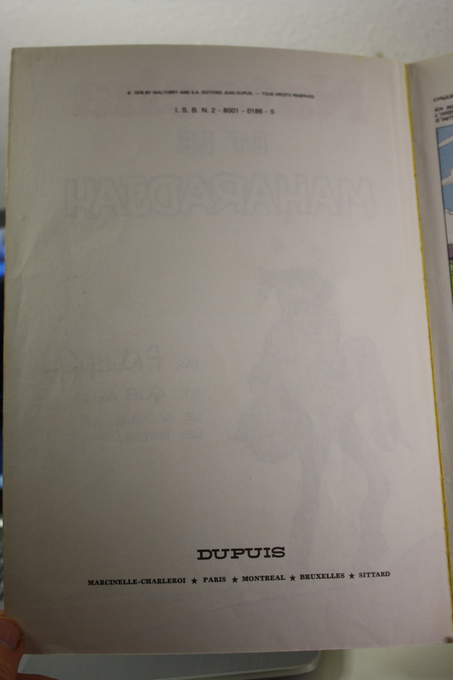 Natacha et le Maharadjah – Natacha – Walthéry – Dupuis – Réédition – 1981