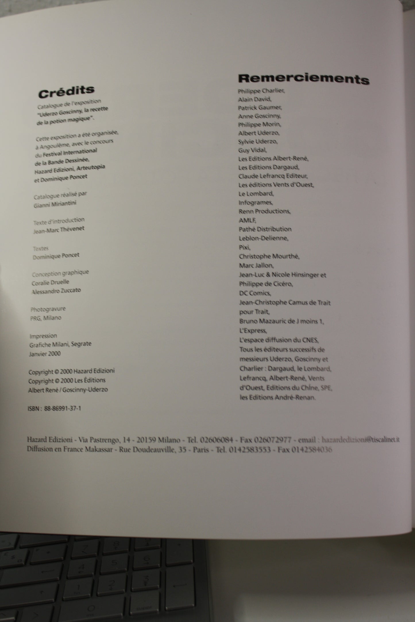 Catalogue de l’exposition d’Angoulême – Astérix – Collectif – Hazard Edizioni – EO – 2000