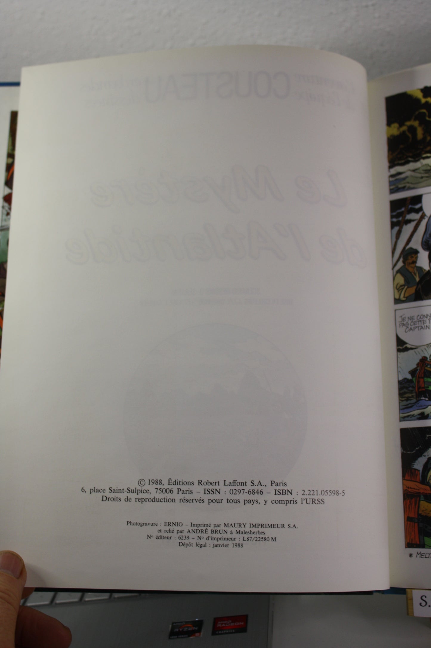 Le mystère de l’Atlantide – l’aventure de l’équipe Cousteau – Sérafini – Robert Laffont – Réédition – 1988