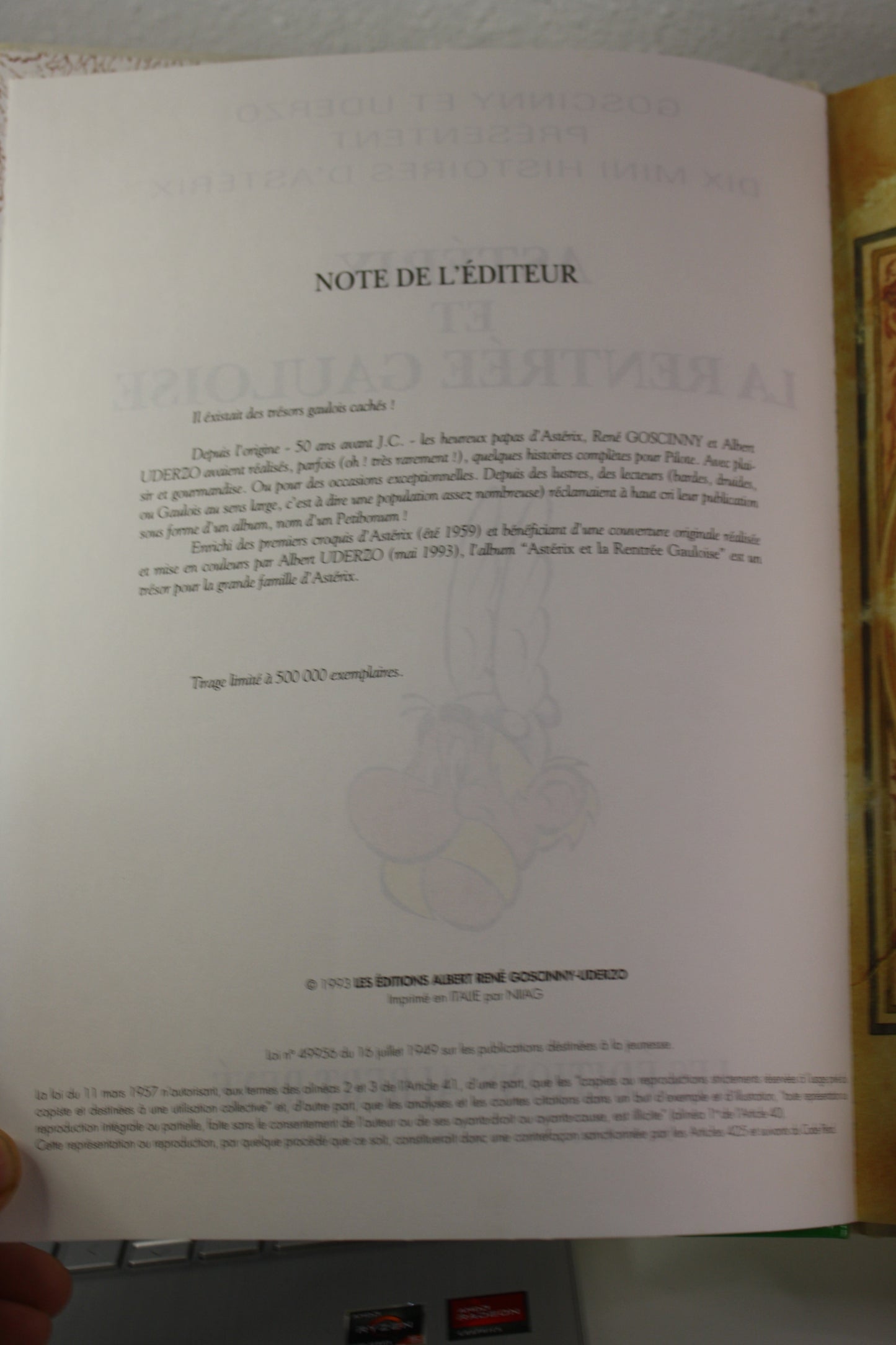 La rentrée gauloise (Dix histoires courtes) – Astérix – Goscinny Uderzo – Albert René – EO – 1993 – Edition publicitaire à tirage limité