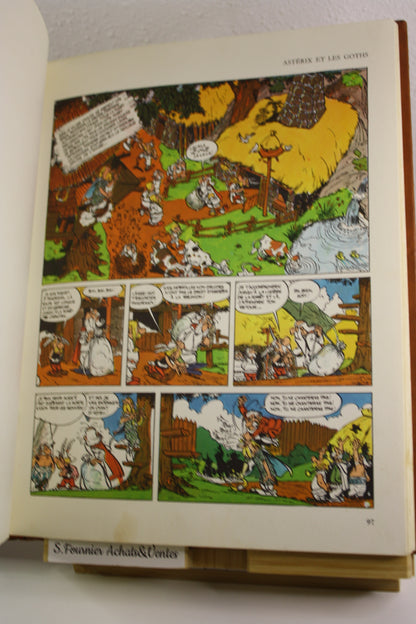 Intégral de Luxe tome 1 à 3 couverture en cuir – Astérix – Goscinny Uderzo – Dargaud – EO - 1967