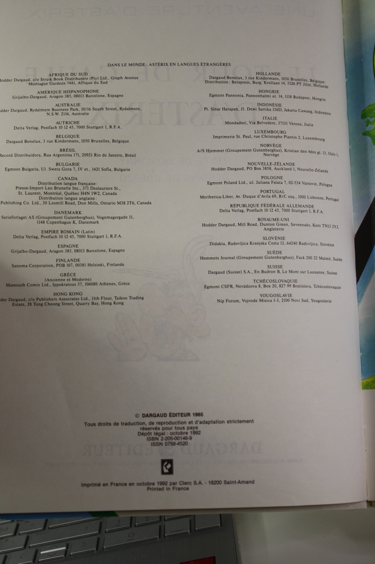 Le tour de Gaule – Astérix – Goscinny Uderzo – Dargaud – Réédition - 1992