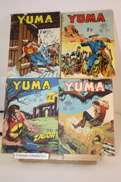 Yuma n°186; 187;188 et 190 – Yuma – collectif – Lug – Périodique – 1978