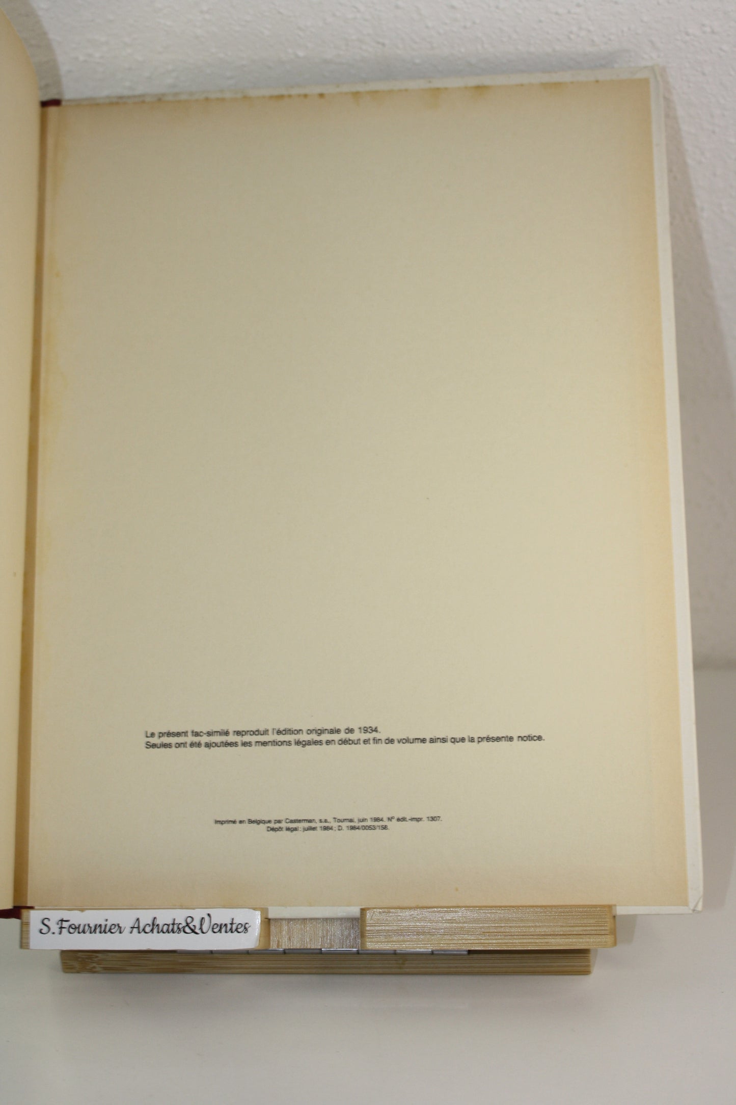Facsimilé Les cigares du pharaon – Tintin reporter en Orient – Hergé – Casterman – EO – 1984
