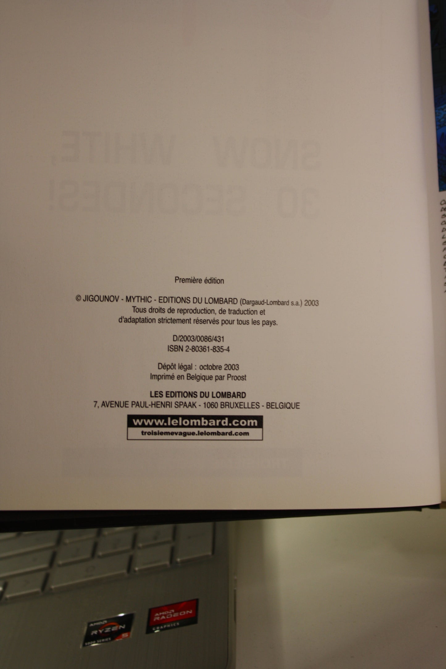 Snow White 30 secondes ! – Alpha – Jigounov Mythic – Lombard – EO – 2003