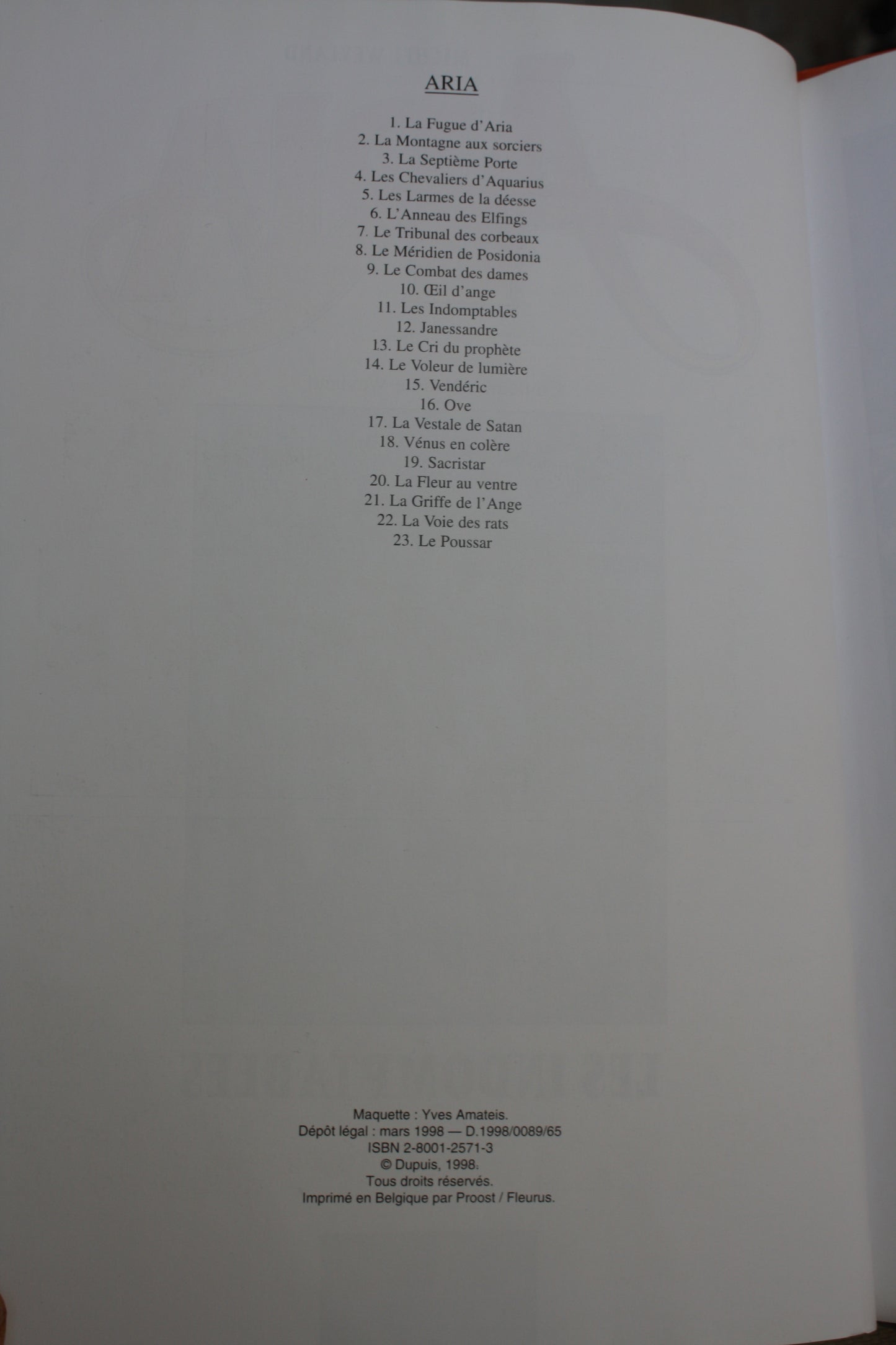 Les indomptables – Aria - Weyland – Repérage Dupuis – Réédition – 1998 - Abimé