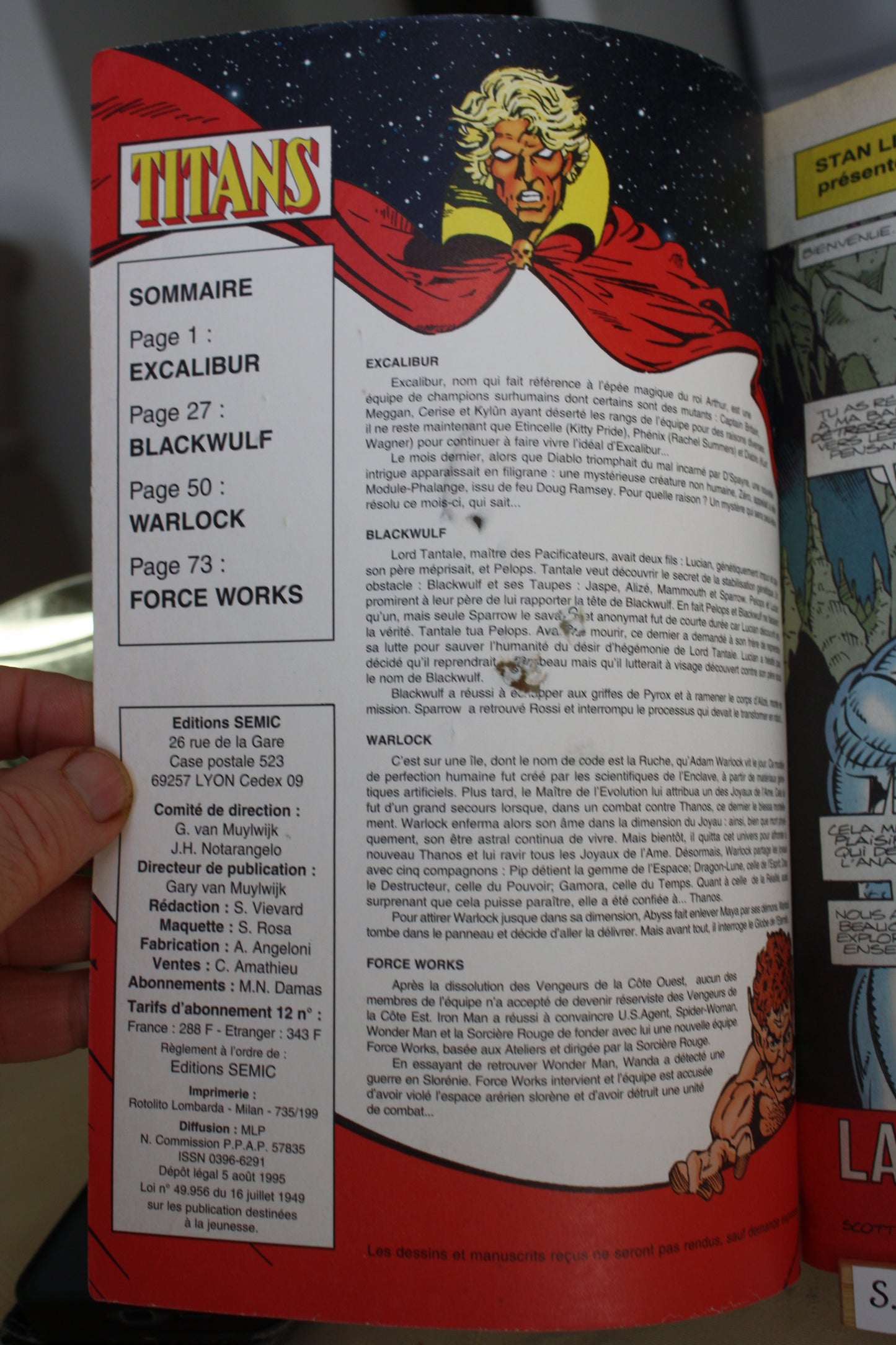 Excalibur, La Rencontre = n°199 – Titans – Collectif – Semic – Périodique – 1995