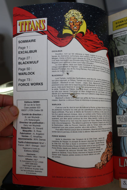 Excalibur, La Rencontre = n°199 – Titans – Collectif – Semic – Périodique – 1995