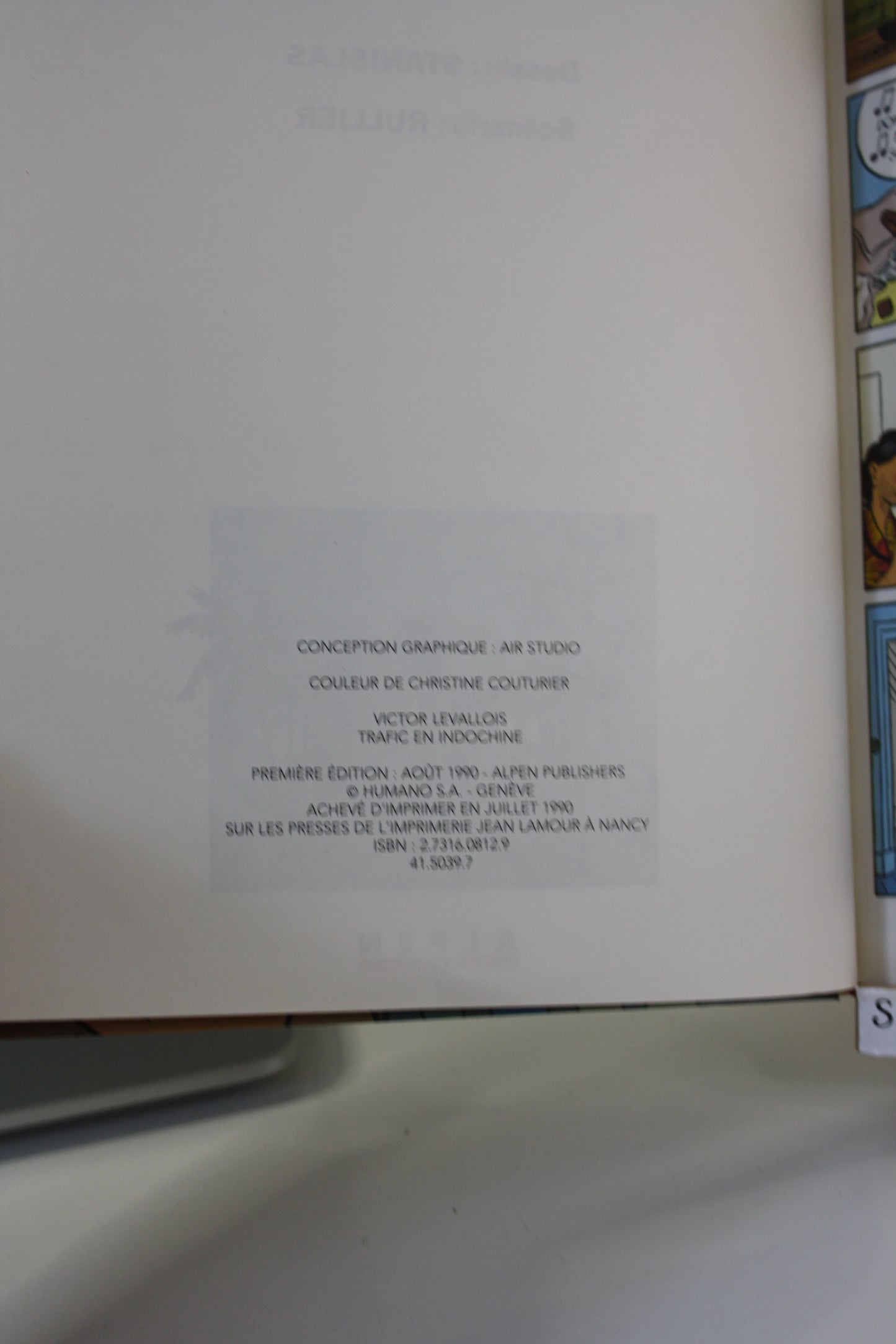 Trafic en Indochine – Victor Levallois – Stanislas Rullier – Alpen Publisher – EO – 1990