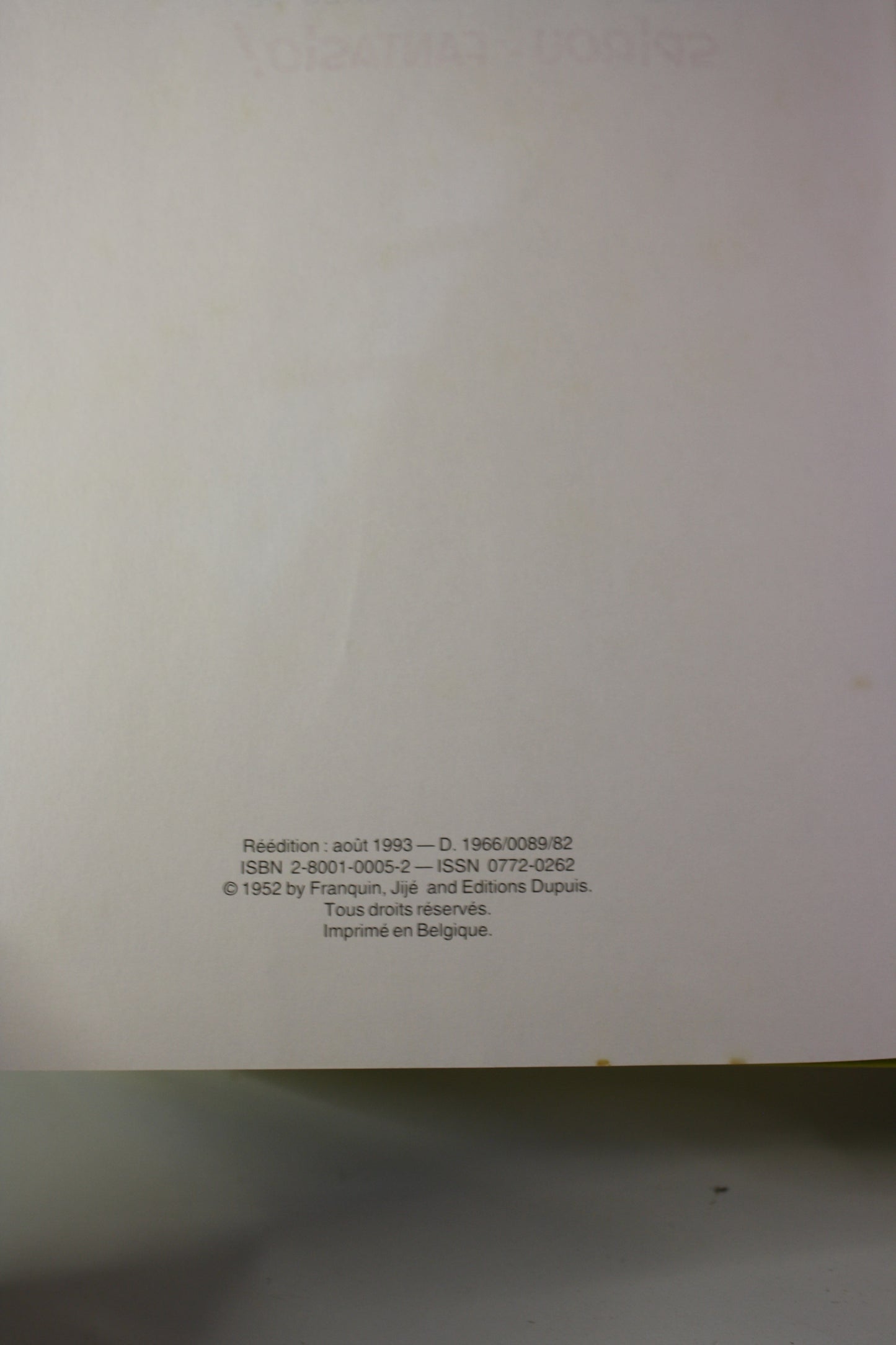 Les chapeaux noirs – Spirou et Fantasio – Franquin Jijé – Dupuis – Réédition – 1993
