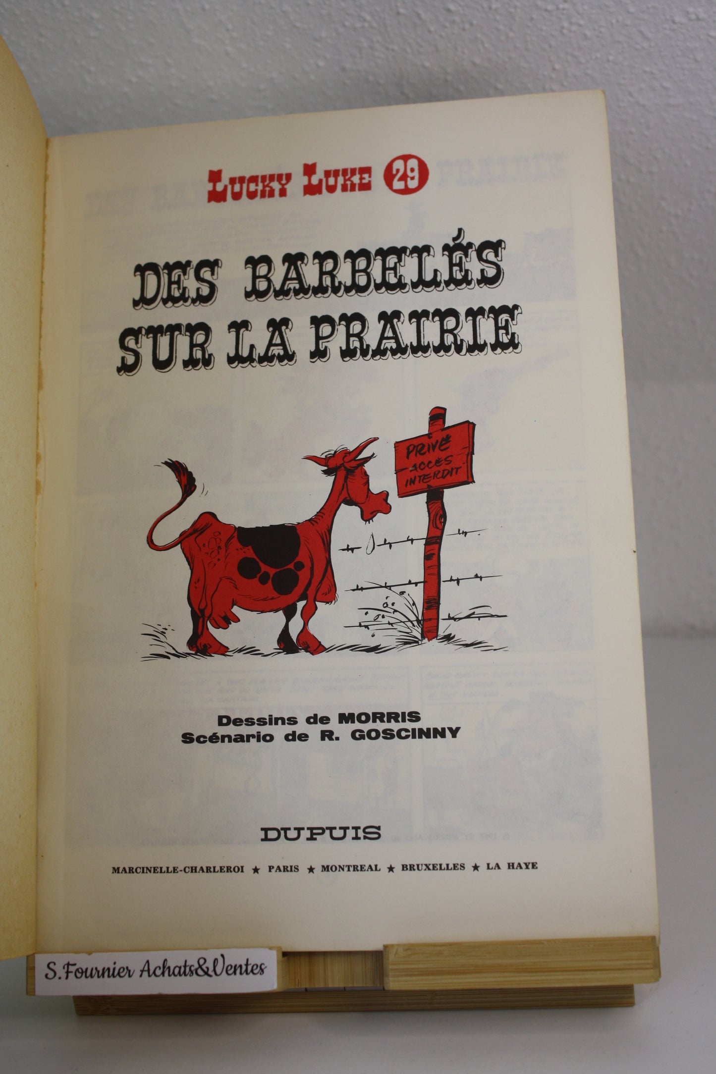 Des barbelés dans la prairie – Lucky Luke – Morris – Dupuis – Réédition – 1968