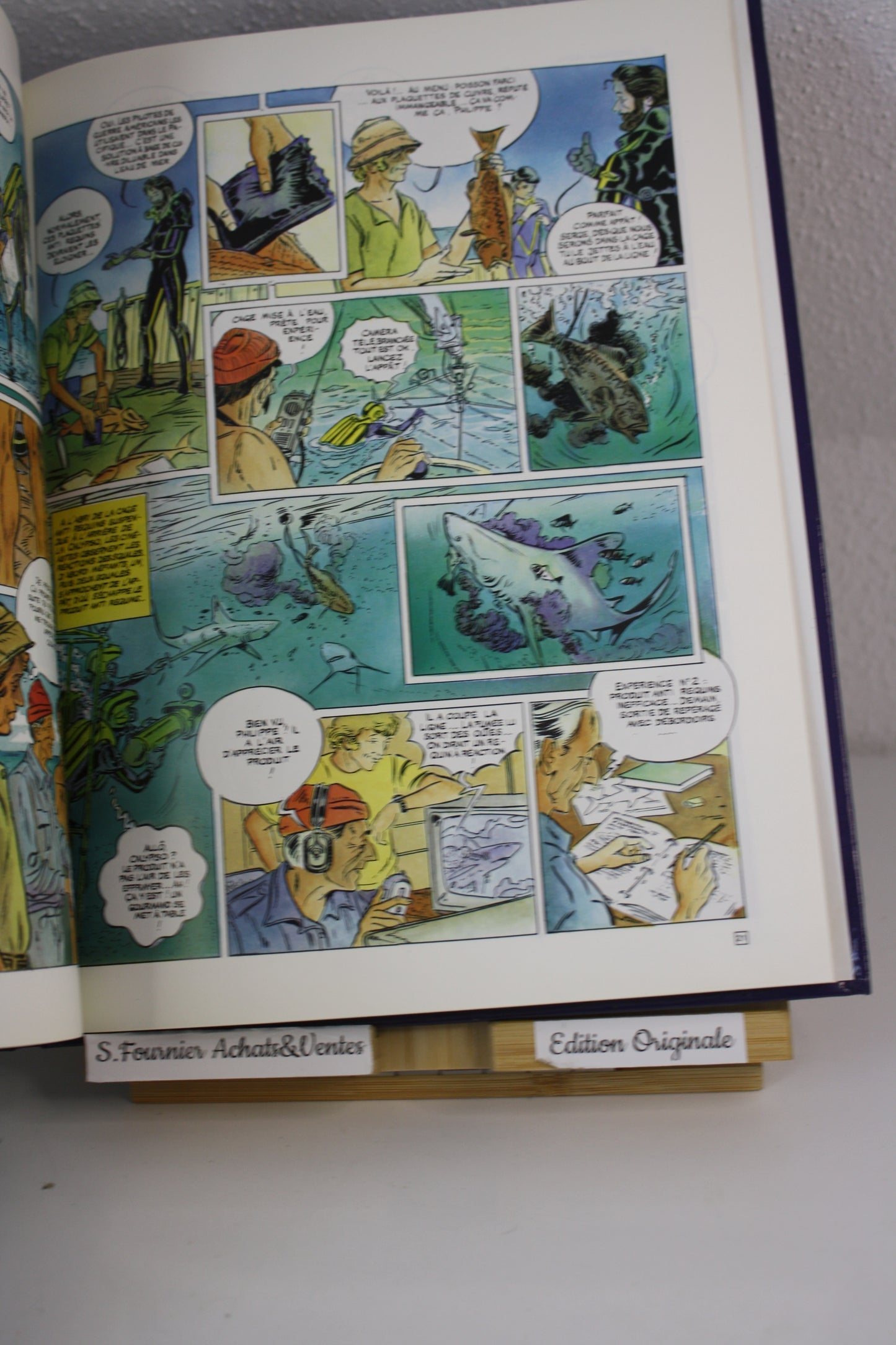 L’île aux requins – Equipe Cousteau – Sérafini Paccalet – Robert Laffont – EO- 1985