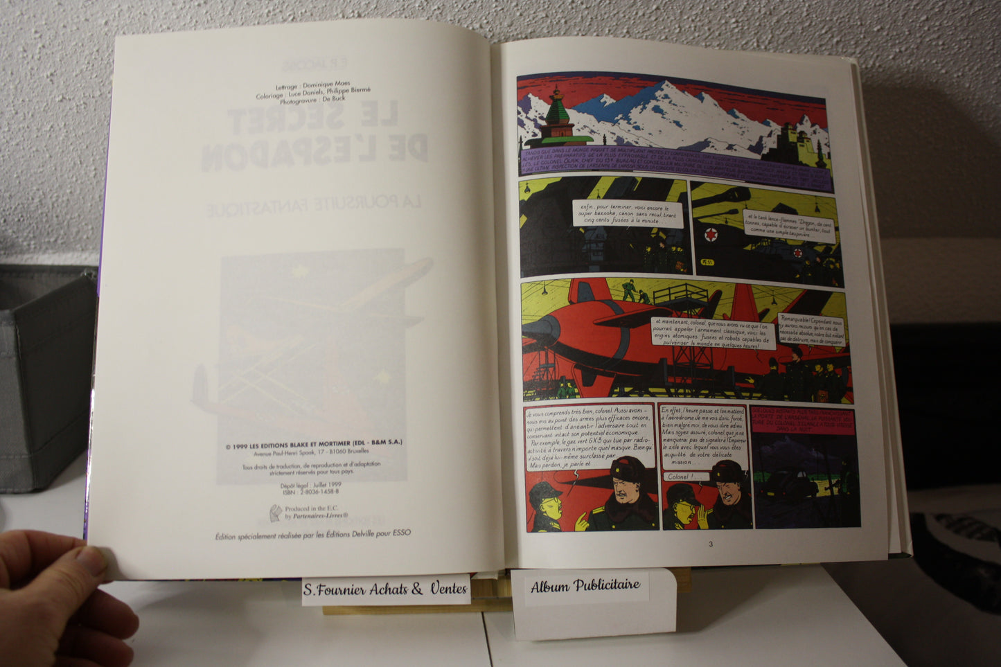 Le secret de l'espadon Tome 1 - Blake et Mortimer - Edgard P Jacques - Delville - Publicitaire - 1999 - ESSO