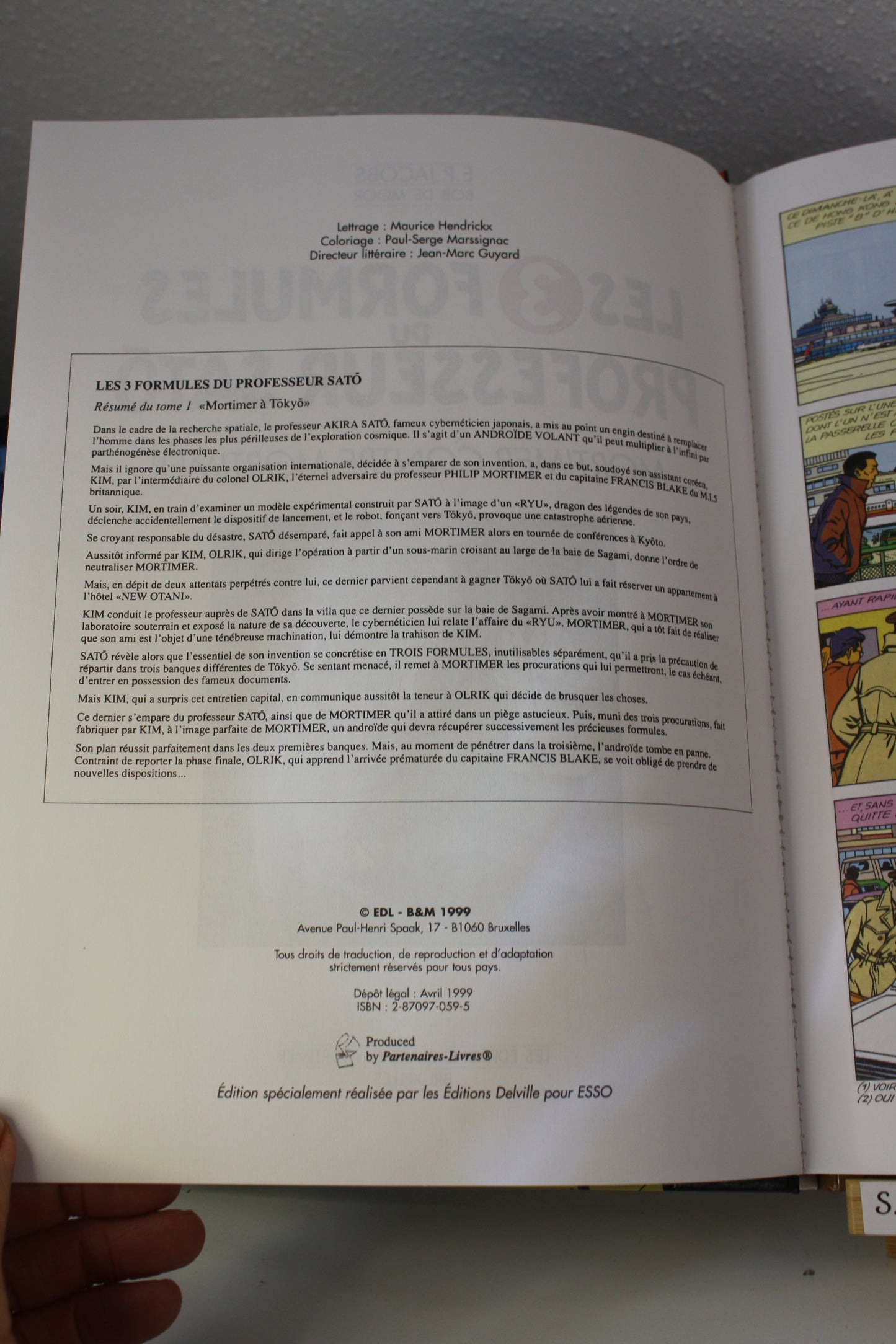 Les 3 formules du professeur Sato T2 – Blake et Mortimer – Jacobs De Moor – Blake et Mortimer – Publicitaire – 1999 - Esso
